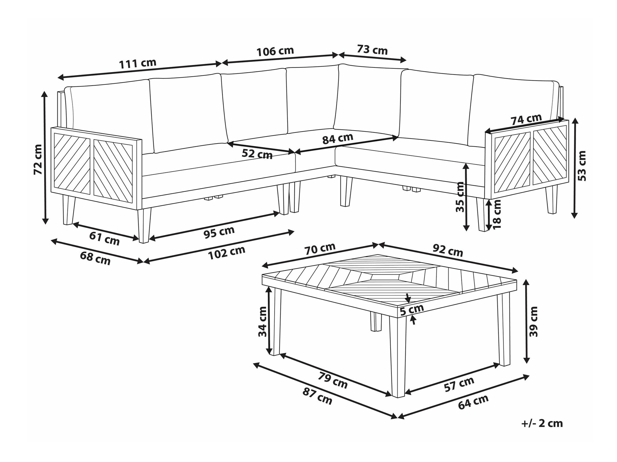 Aiamööblikomplekt Camenou 110