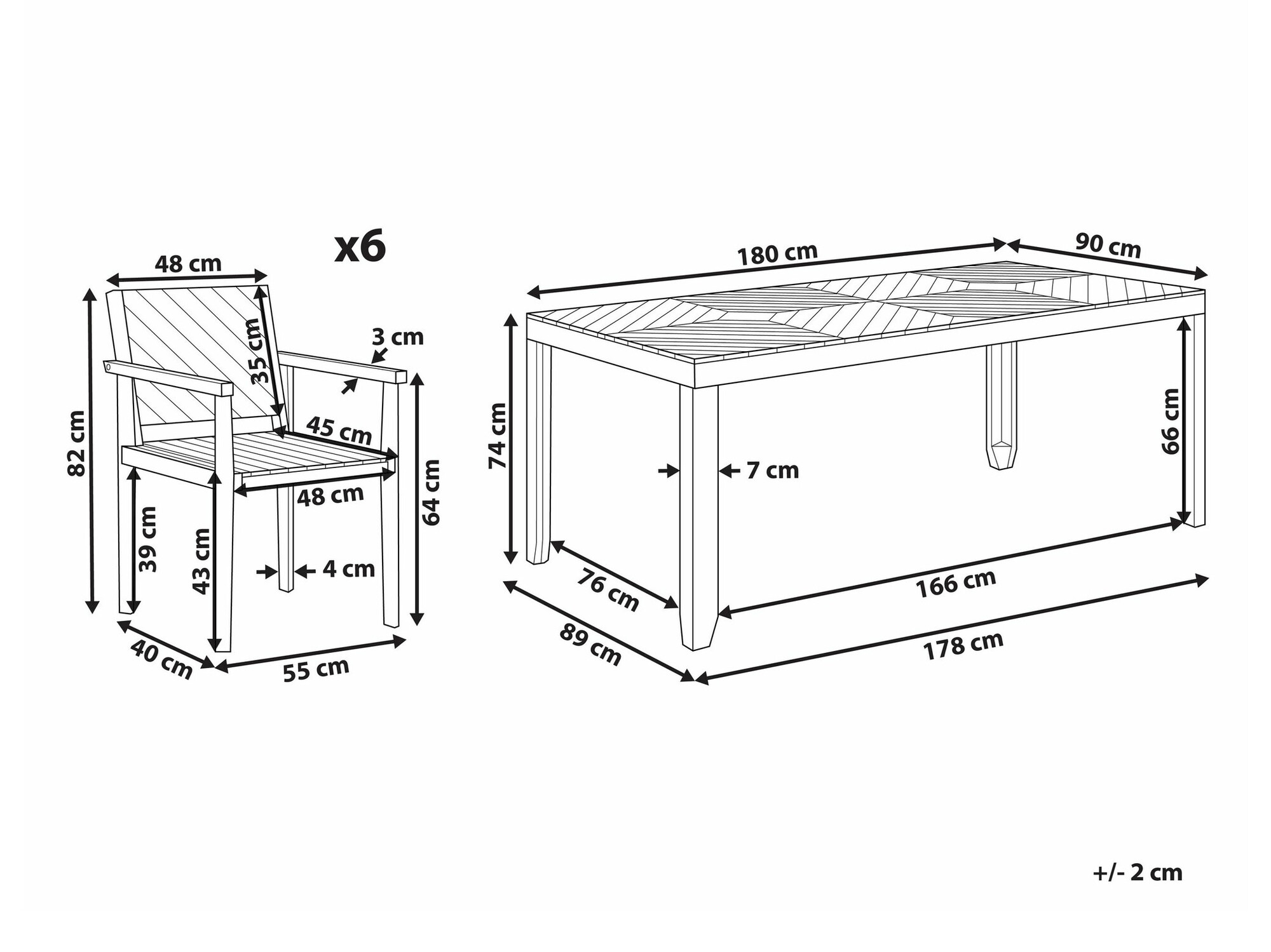 Laua ja toolide komplekt Camenou 109