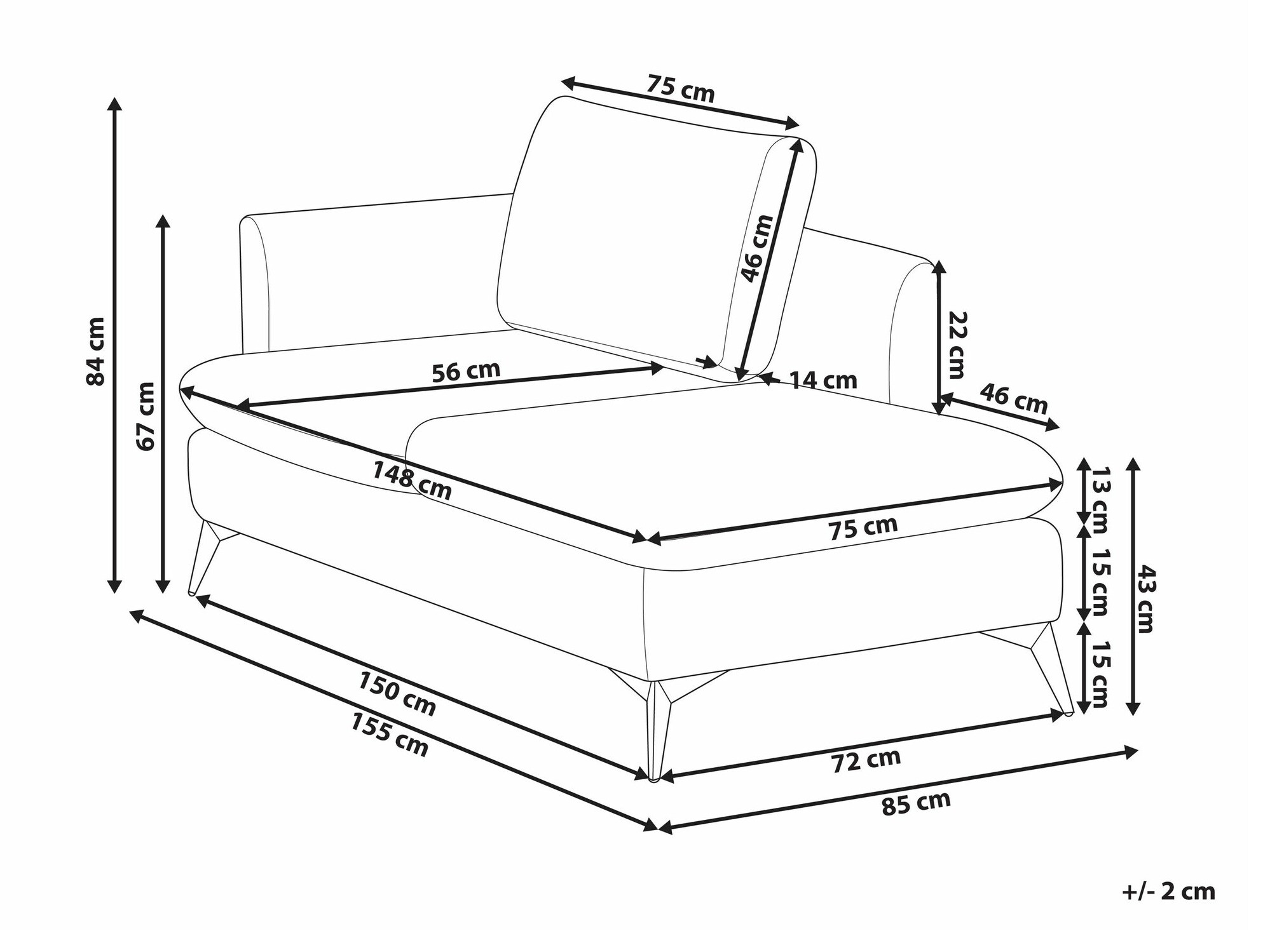 Kušett Berwyn 2674 (Beež)