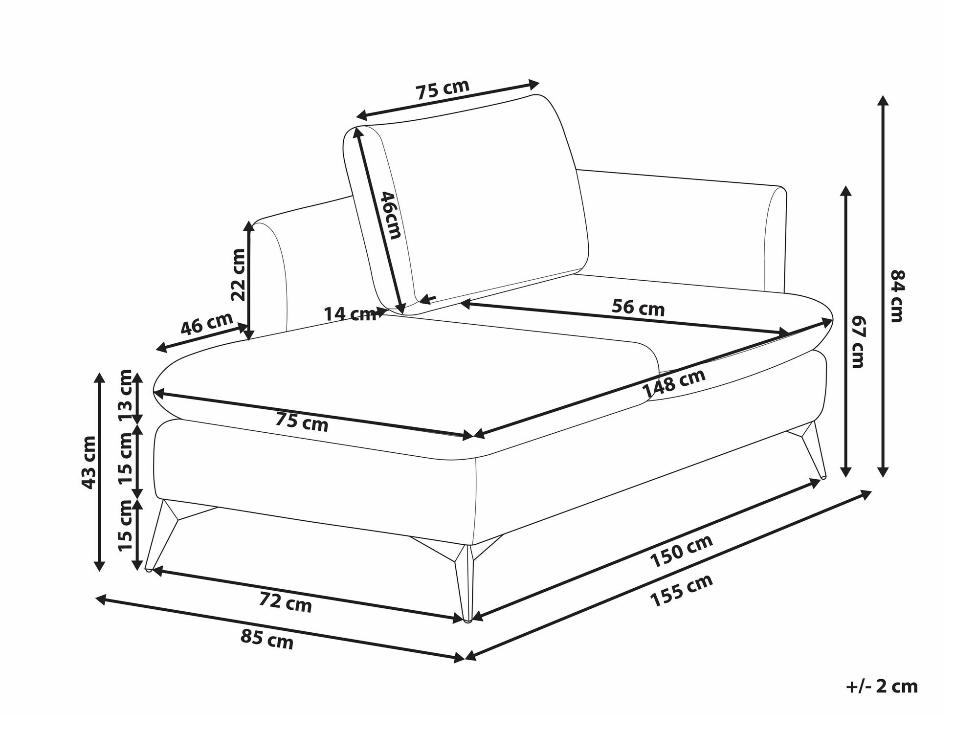 Kušett Berwyn 2674 (Pruun)