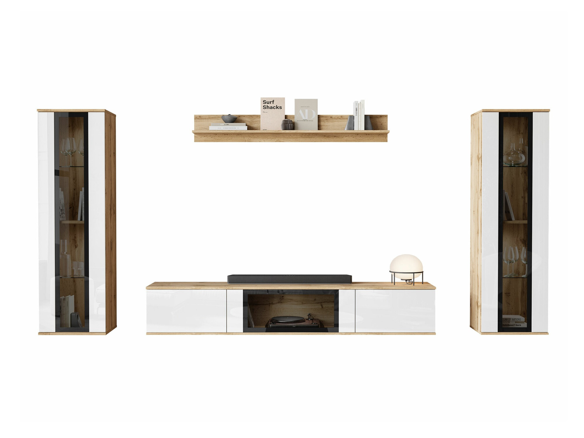 Elutoa komplekt Torcame 103 (Wotani tamm + Läikiv valge)