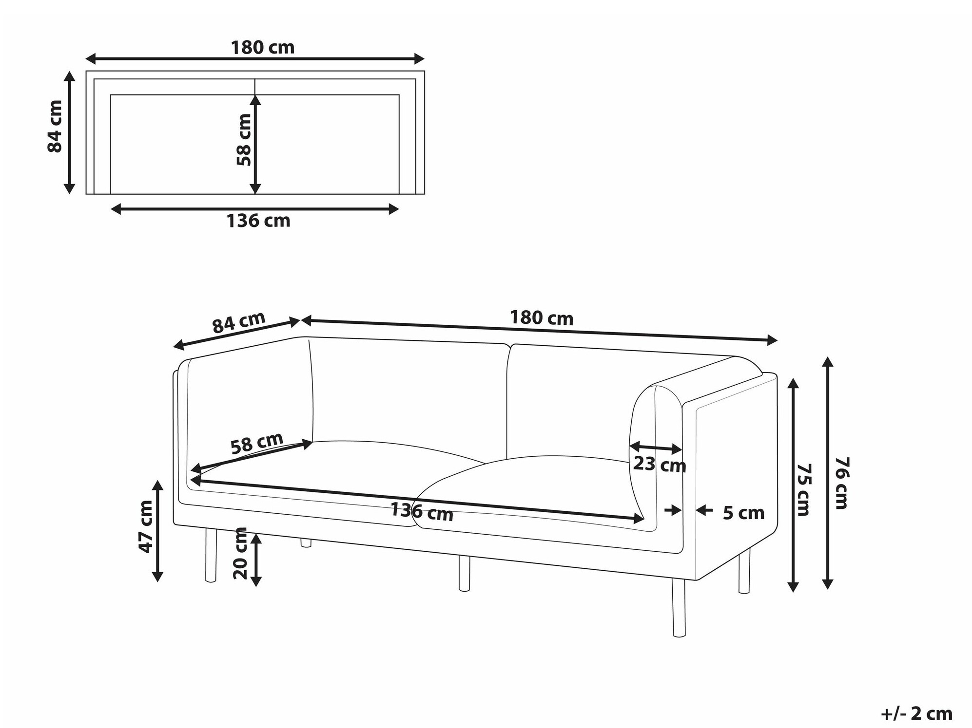 Diivan Berwyn 2684 (Valge + Pruun)