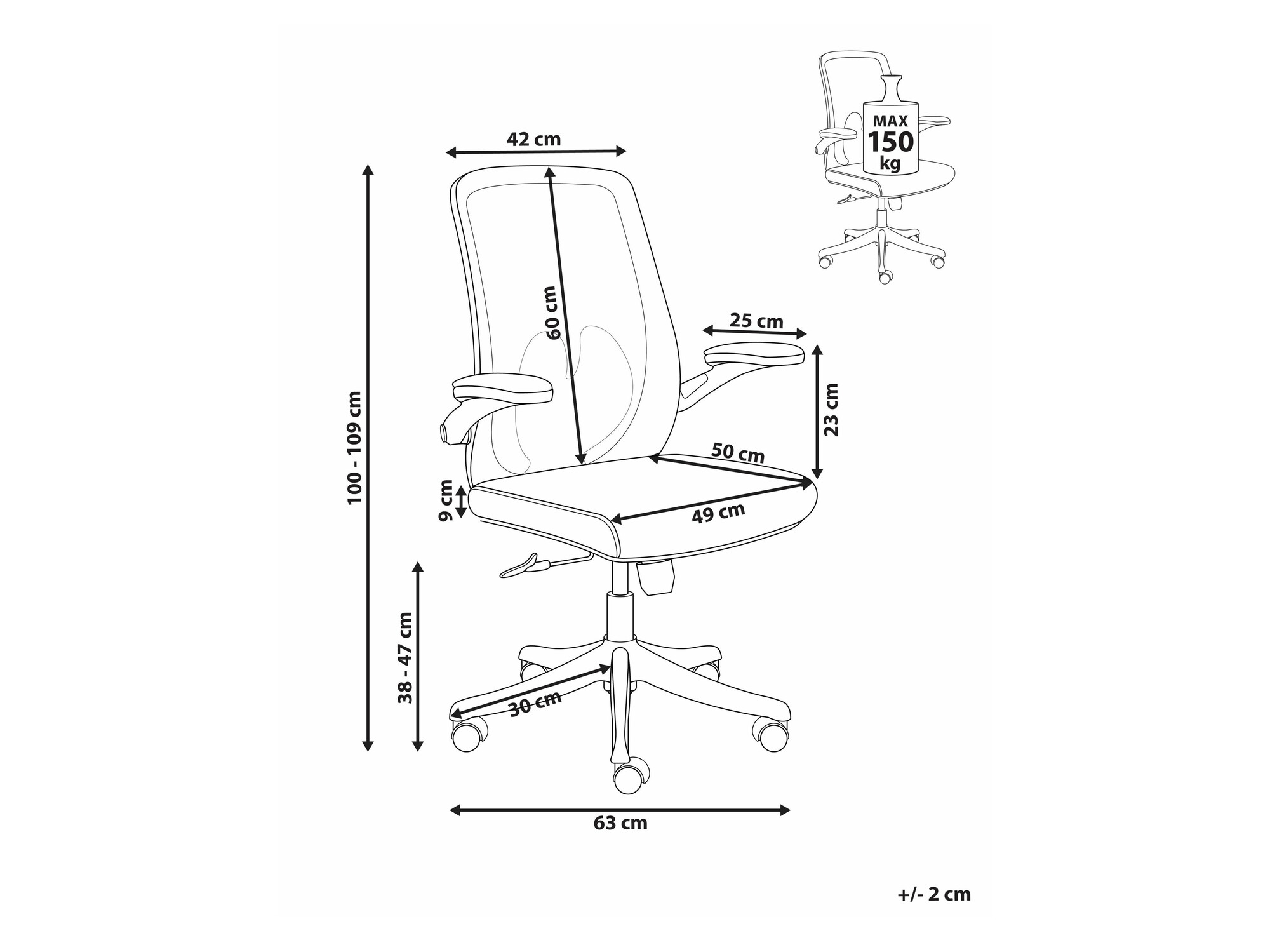 Kontoritool Berwyn 2687 (Must)