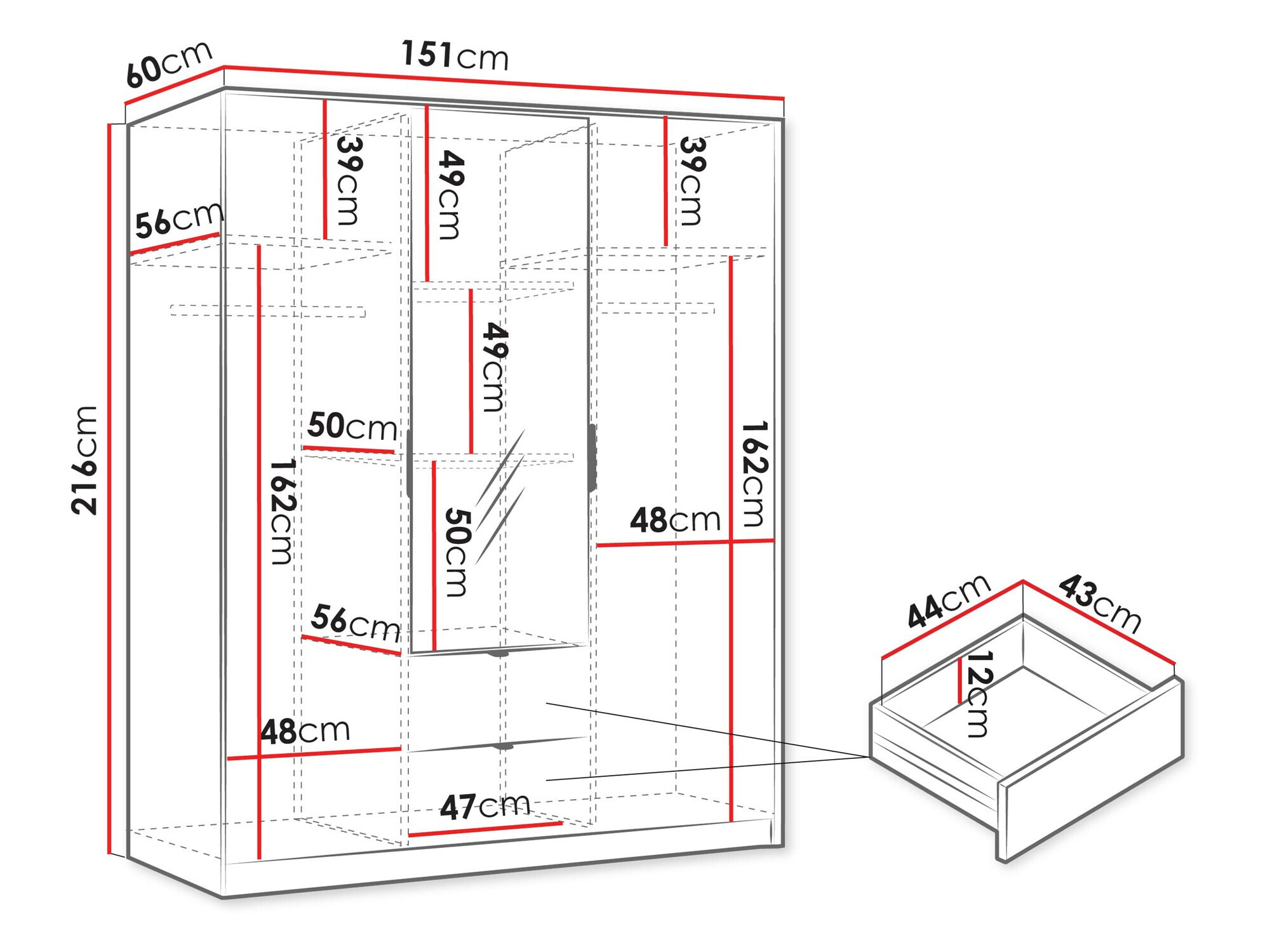 Riidekapp Comfivo Larmire 114