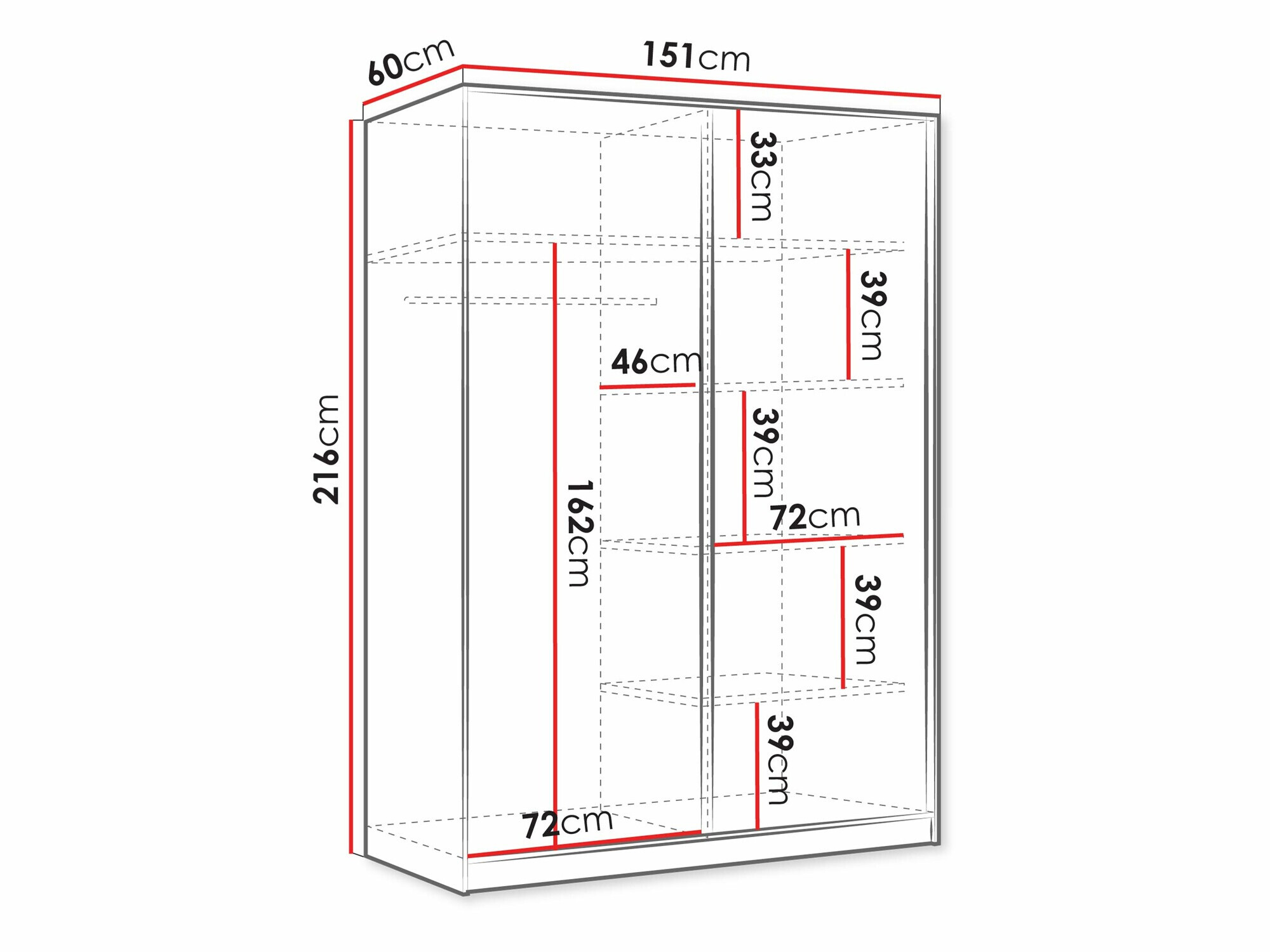 Riidekapp Comfivo Larmire 124 (Valge)