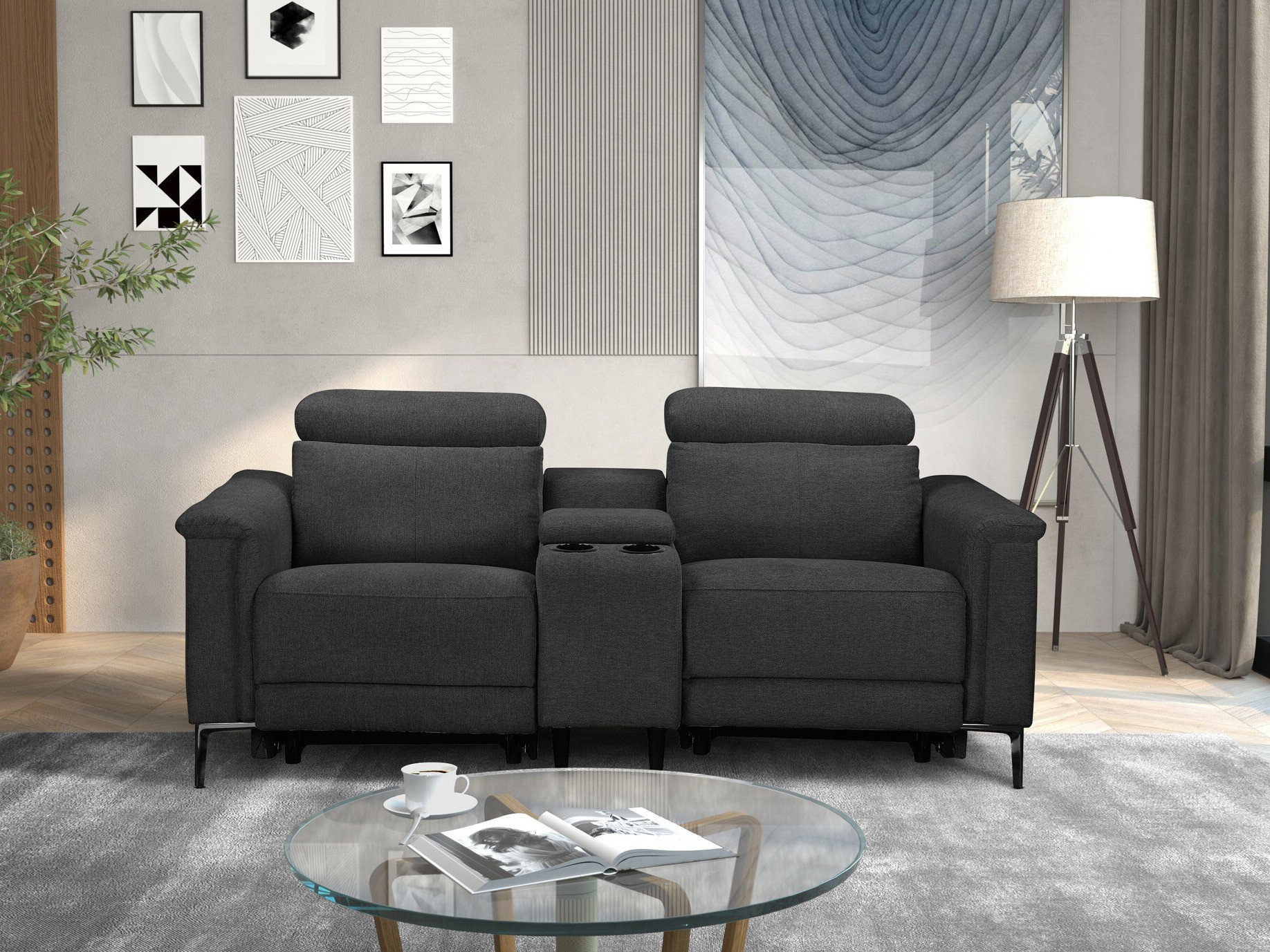 Diivan recliner Denton 1467 (Antratsiit)