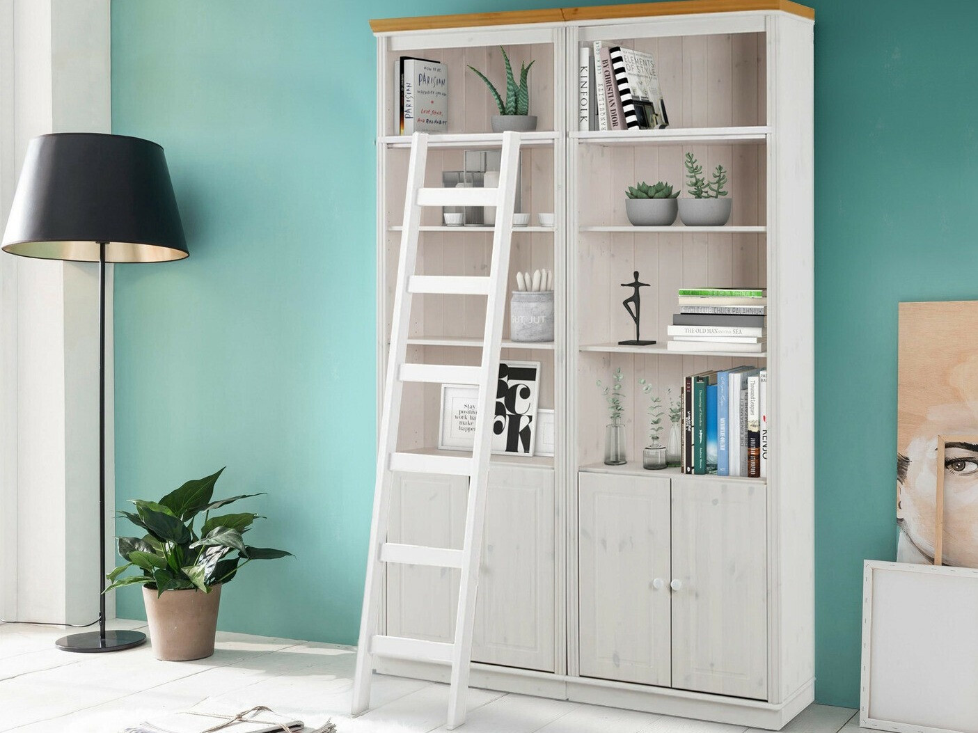 Riiulikomplekt Saltoro 118 (Valge + Mee tamm)