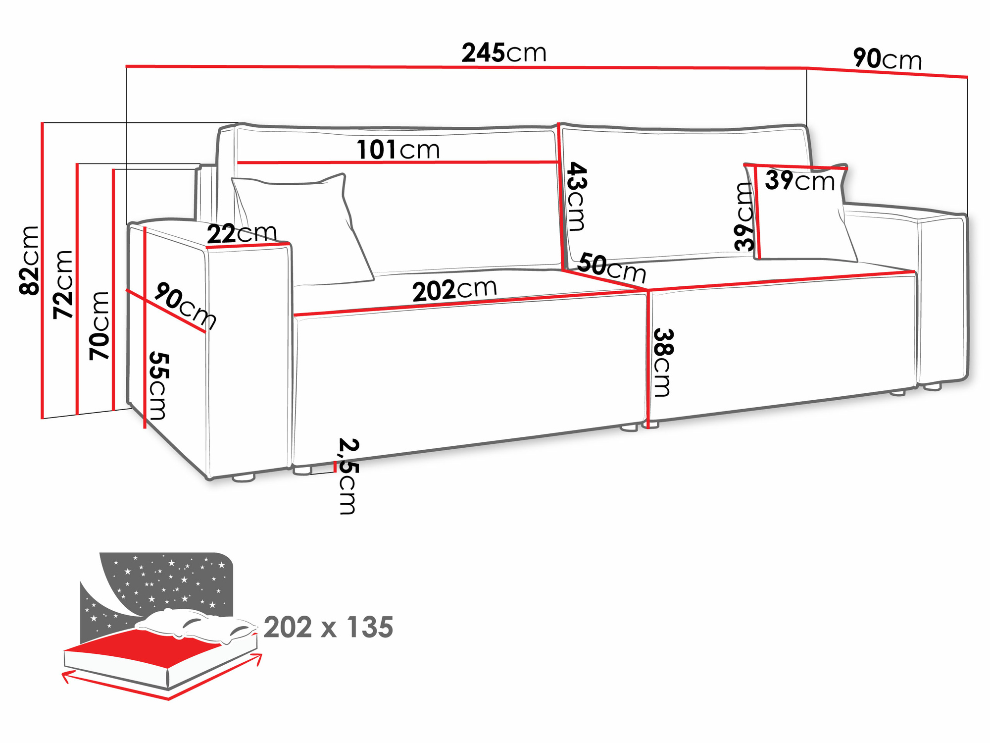 Diivanvoodi Shelton 105 (Poso 22)