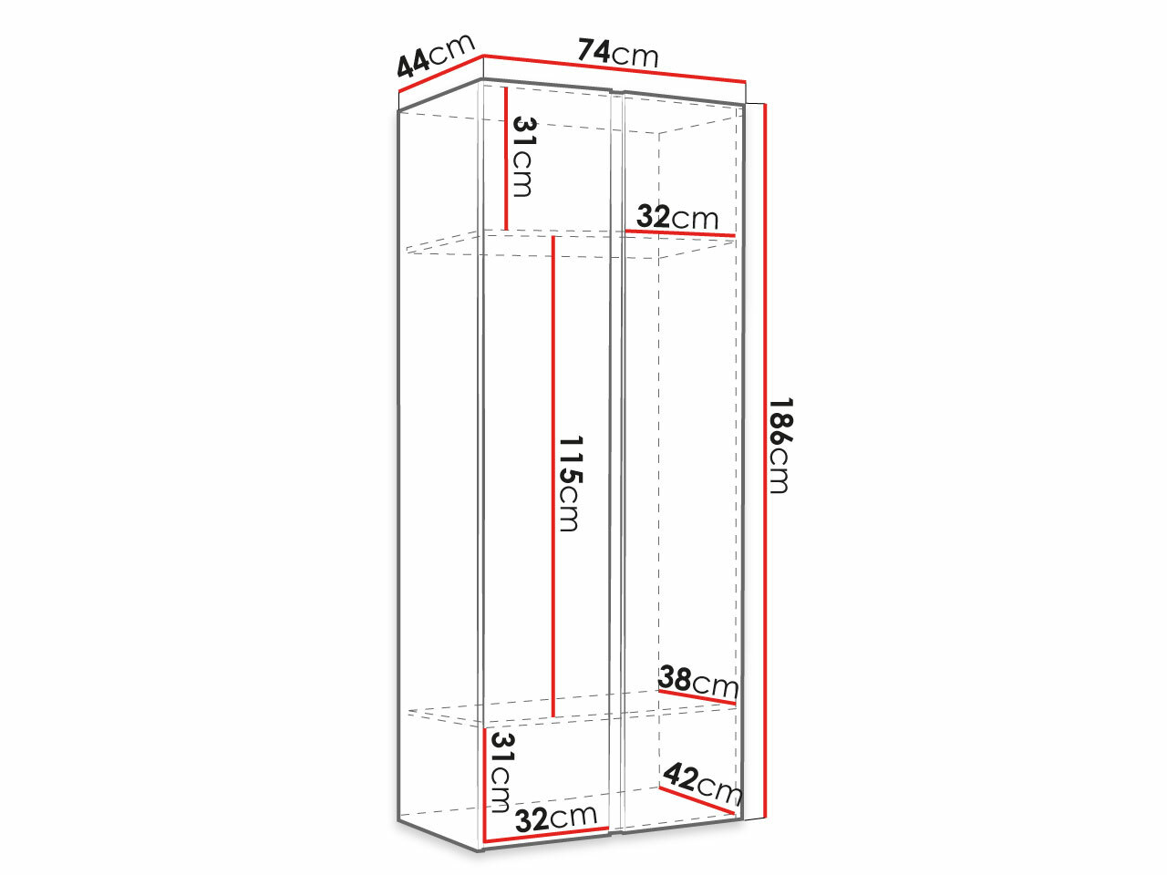 Riidekapp Hartford 368 (Artisan tamm + Must)