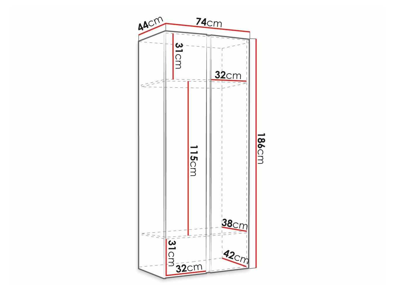 Riidekapp Pinis (Valge)