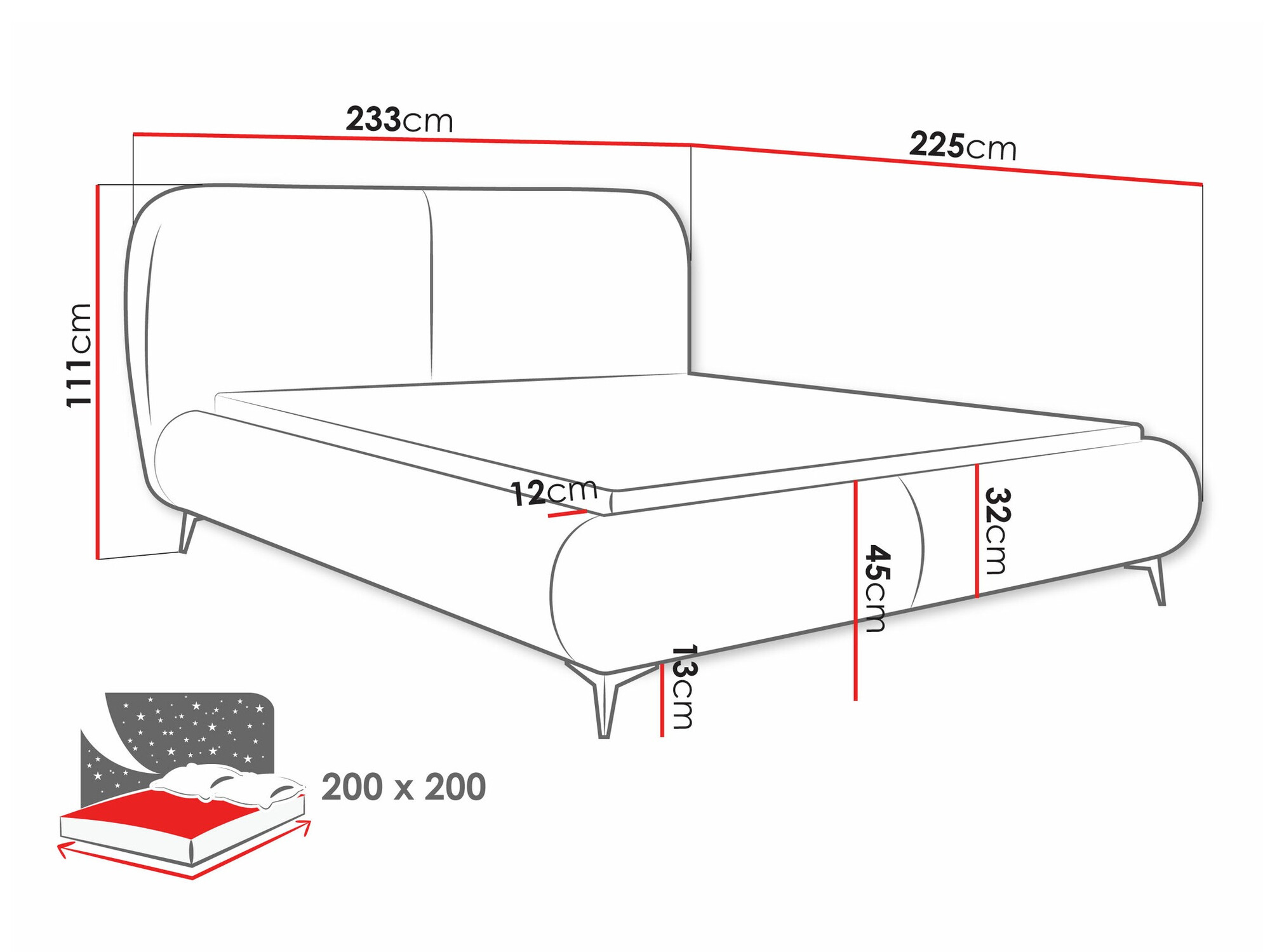 Voodi TrendyNest Fenara (Coral 50)