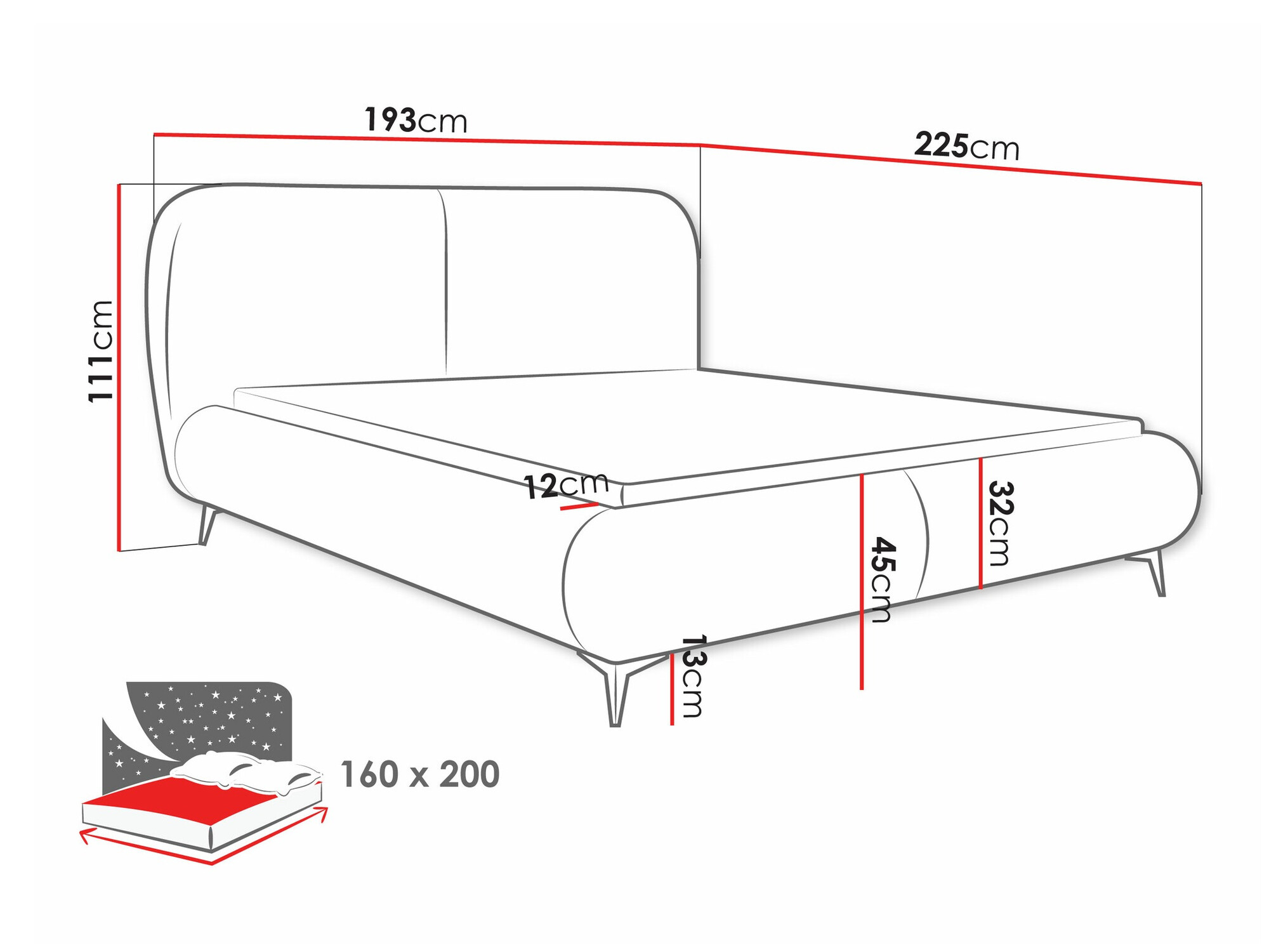 Voodi Clovis 119 (Coral 75)