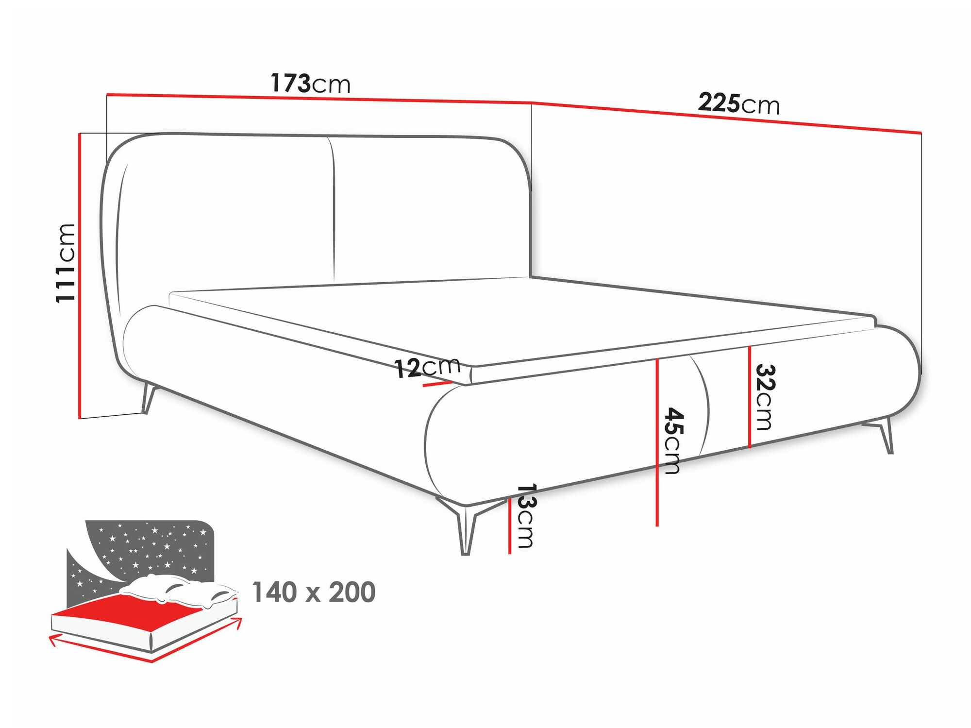Voodi TrendyNest Fenara (Coral 15)