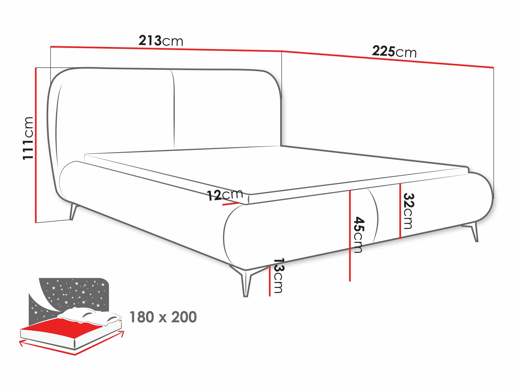 Voodi TrendyNest Fenara (Coral 15)