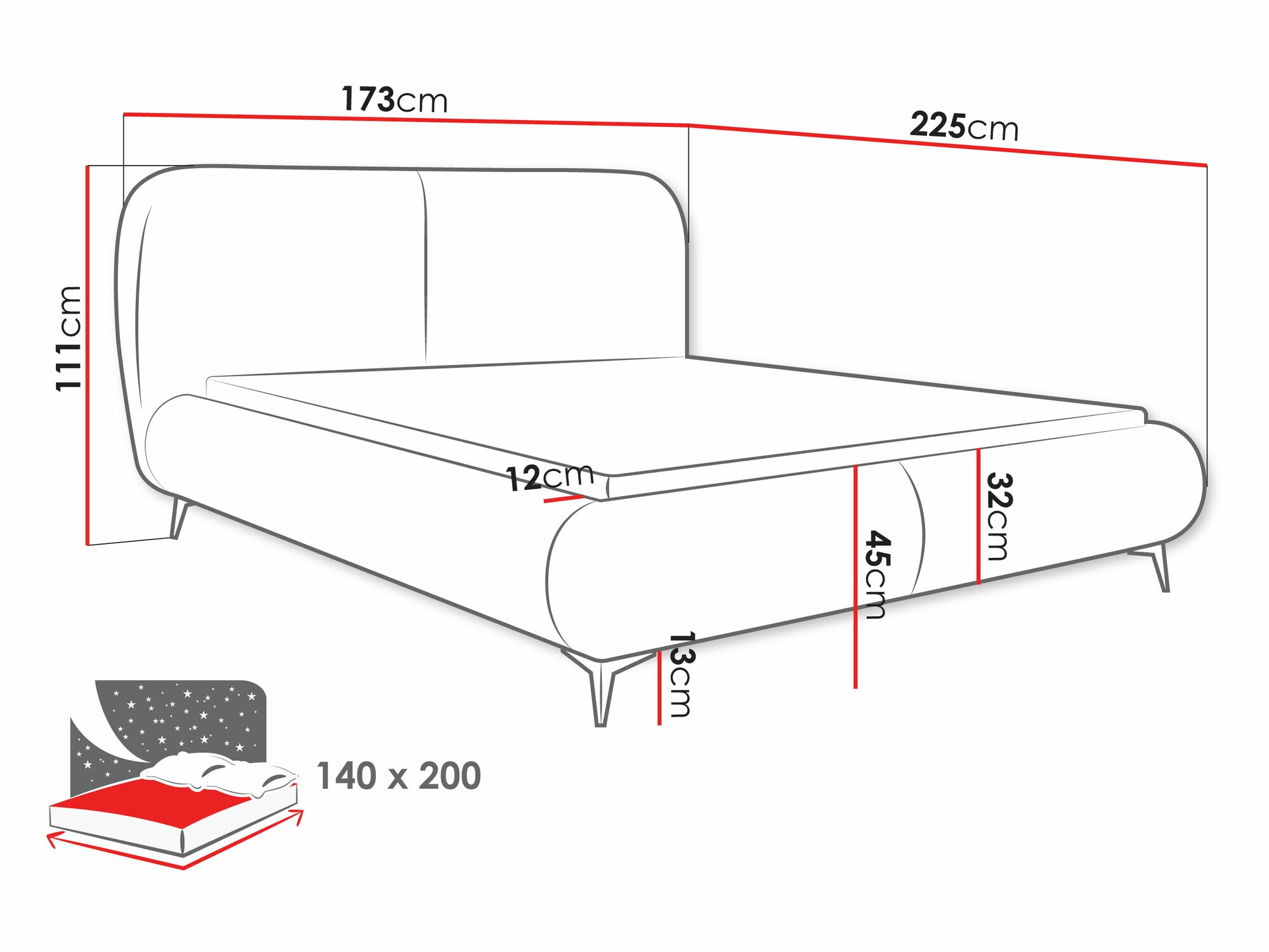 Voodi TrendyNest Fenara (Coral 65)