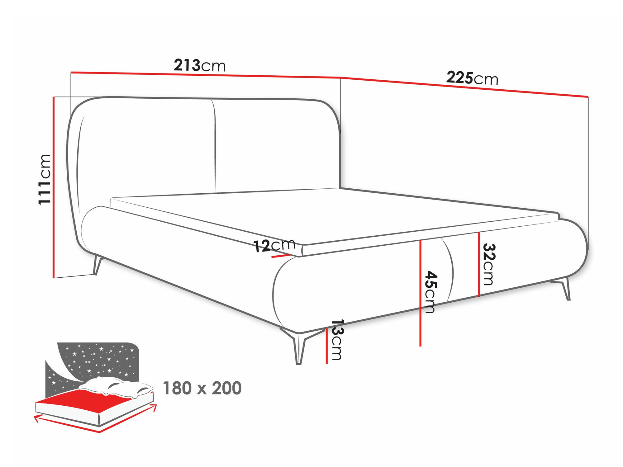 Voodi TrendyNest Fenara (Coral 75)