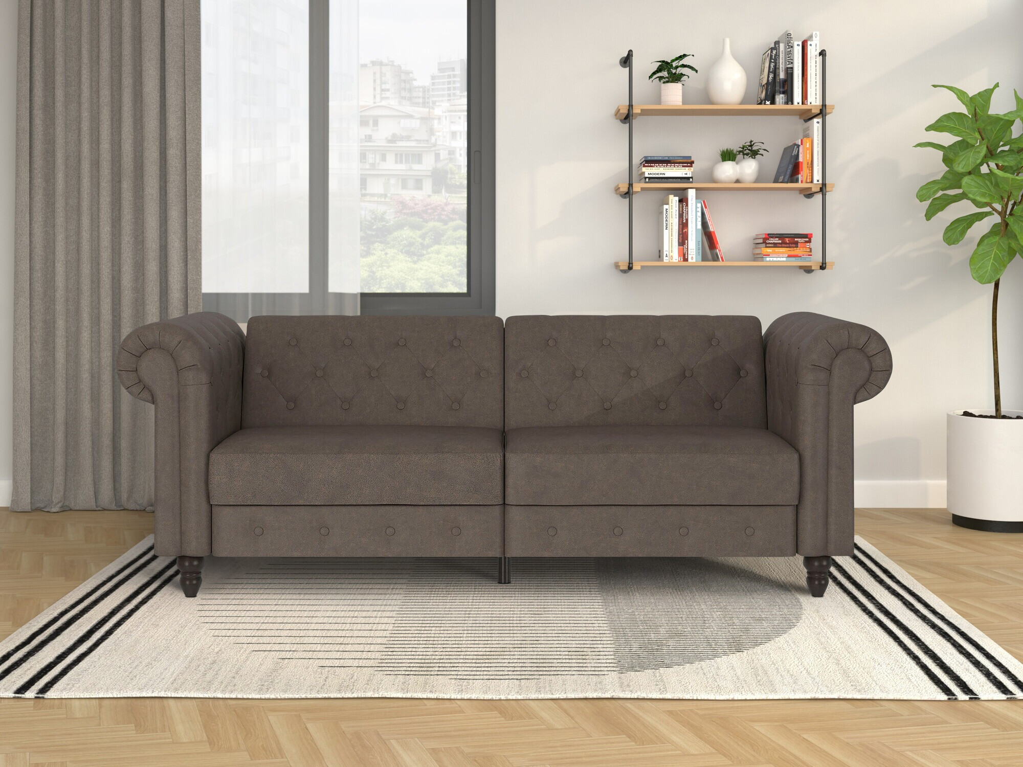 Chesterfield diivan Tulsa 217 (Tumepruun)