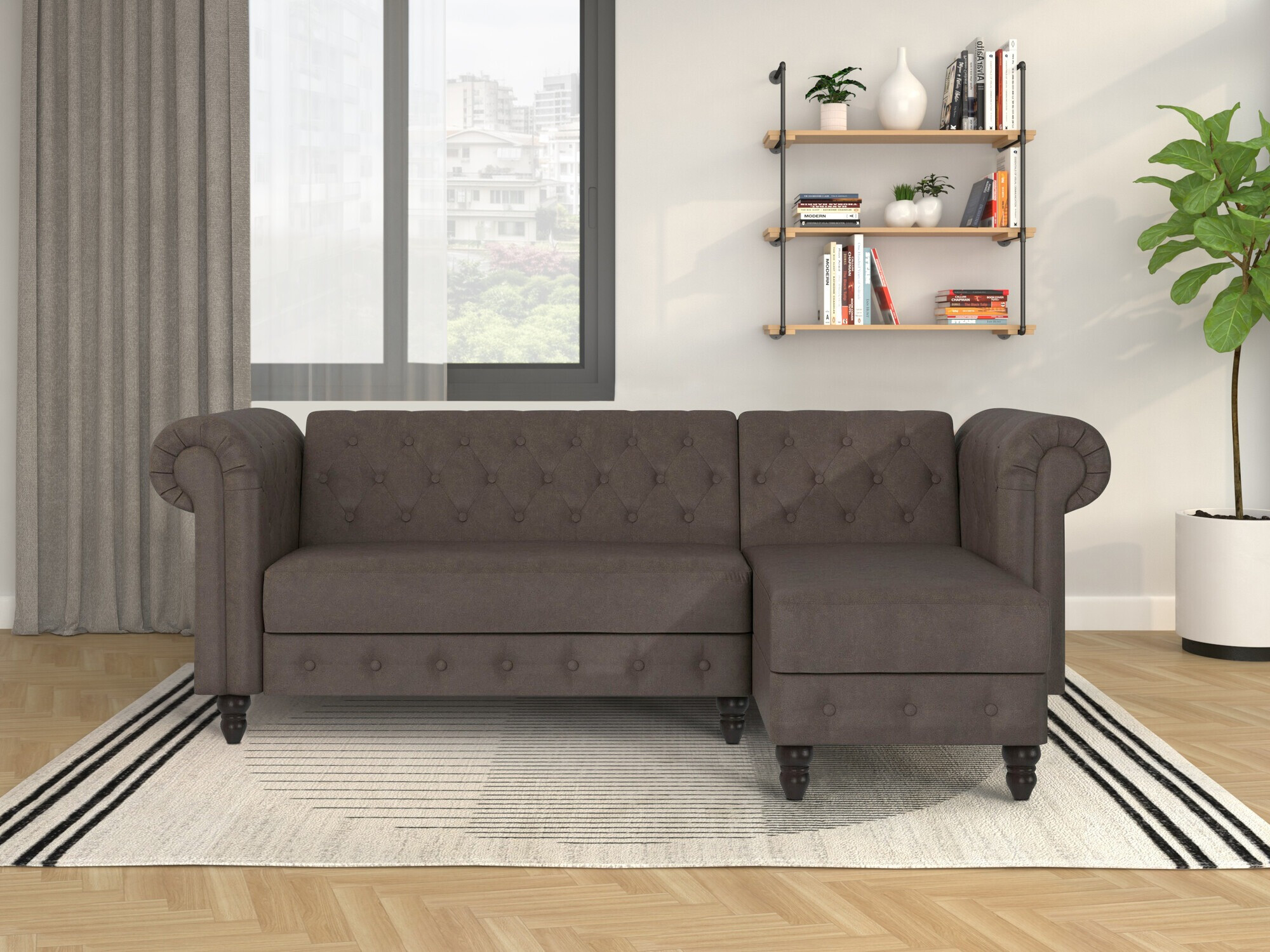 Chesterfield nurgadiivan Tulsa 622 (Pruun)