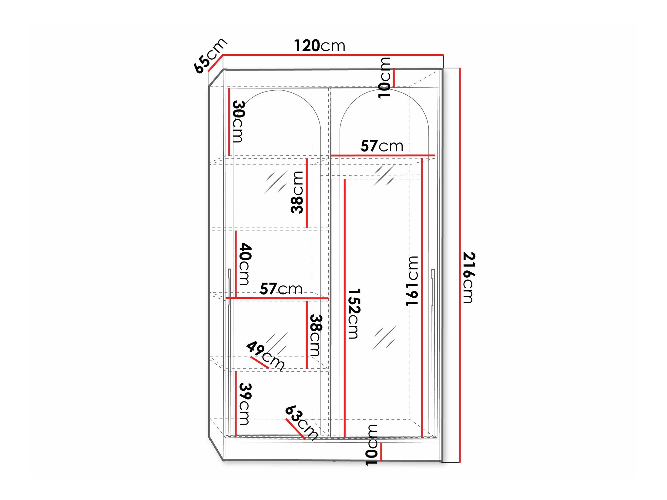 Riidekapp Toledo 130 (Kašmiir)