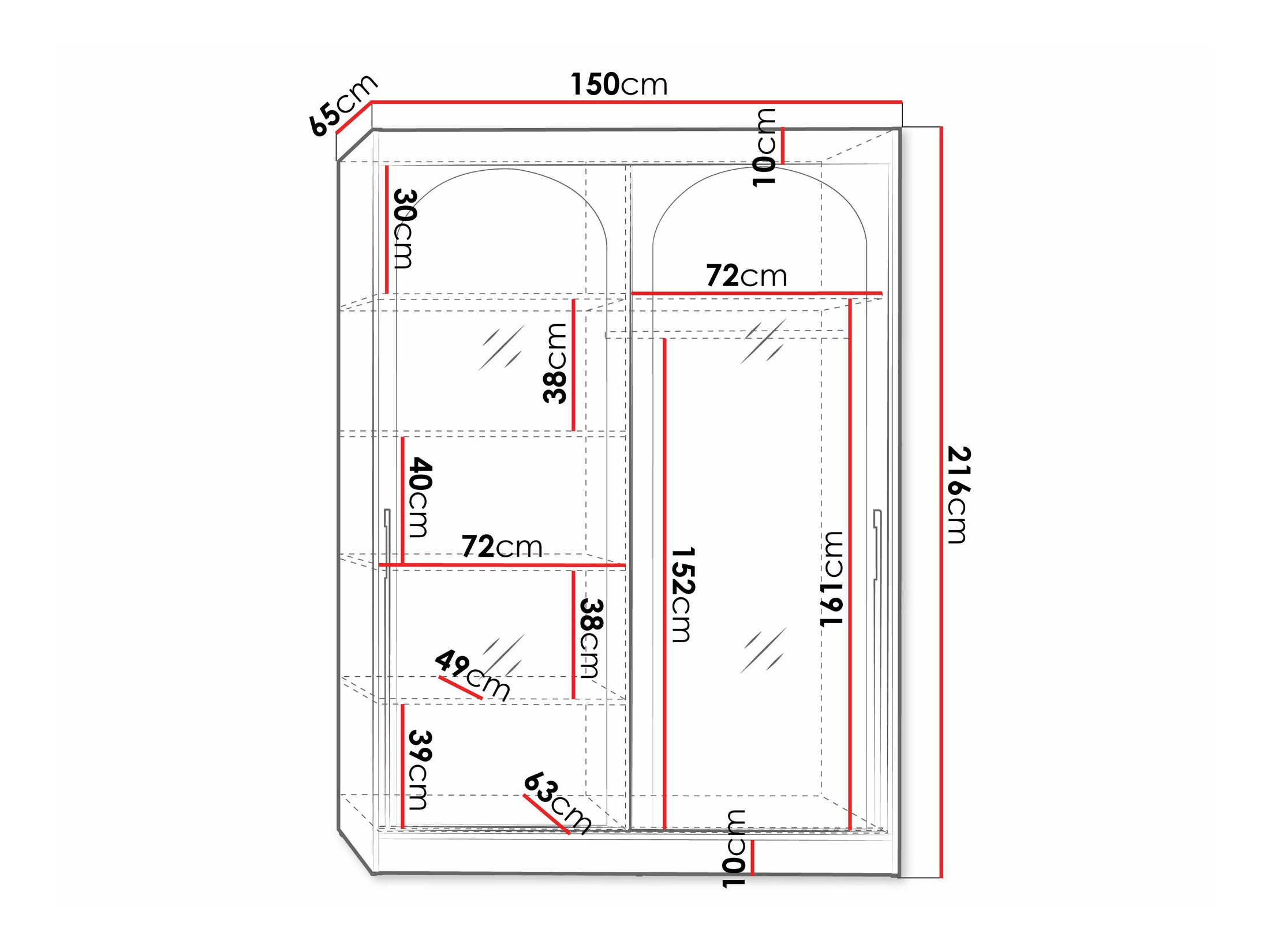 Riidekapp Toledo 131 (Valge)