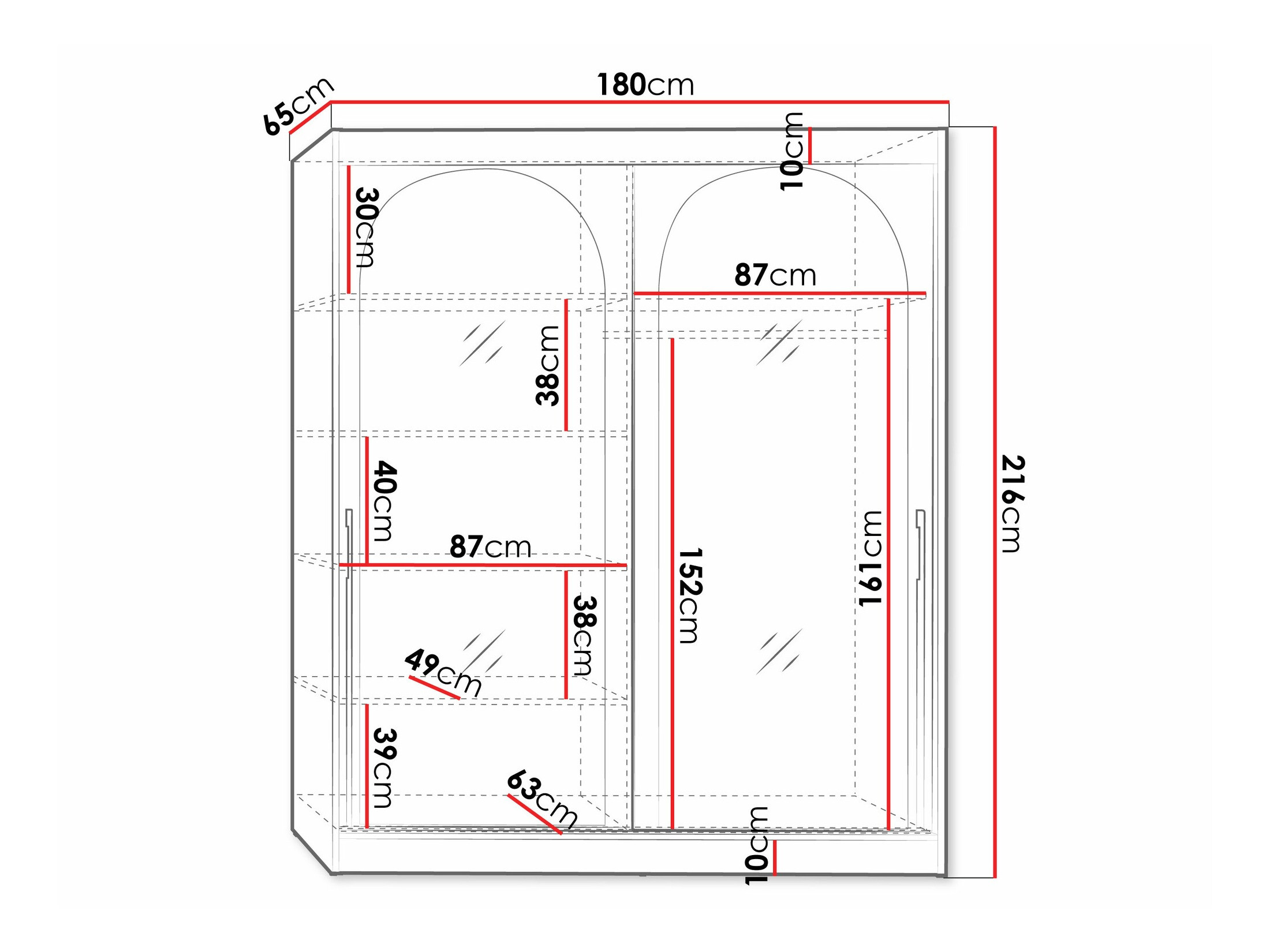 Riidekapp Toledo 132 (Valge)