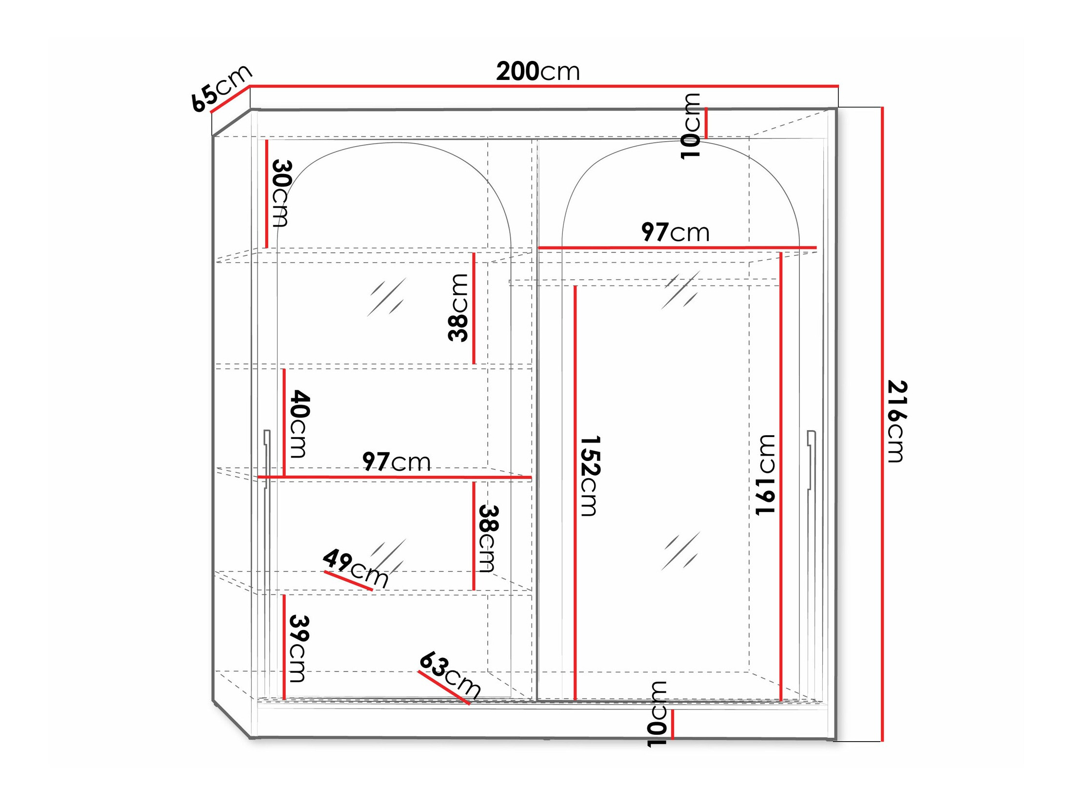Riidekapp Toledo 133 (Valge)