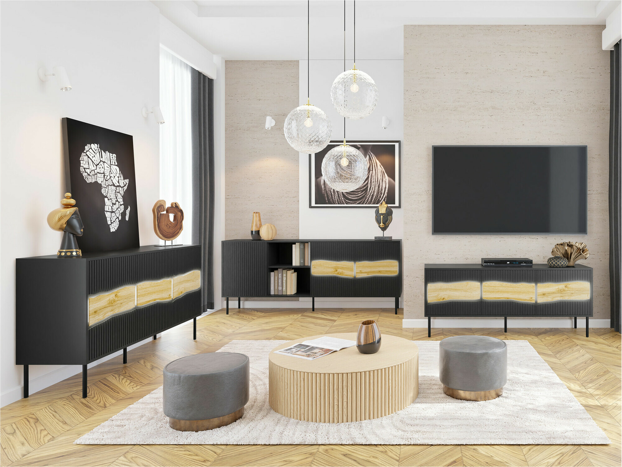 Elutoa komplekt Monevare 105 (Must + Wotani tamm)