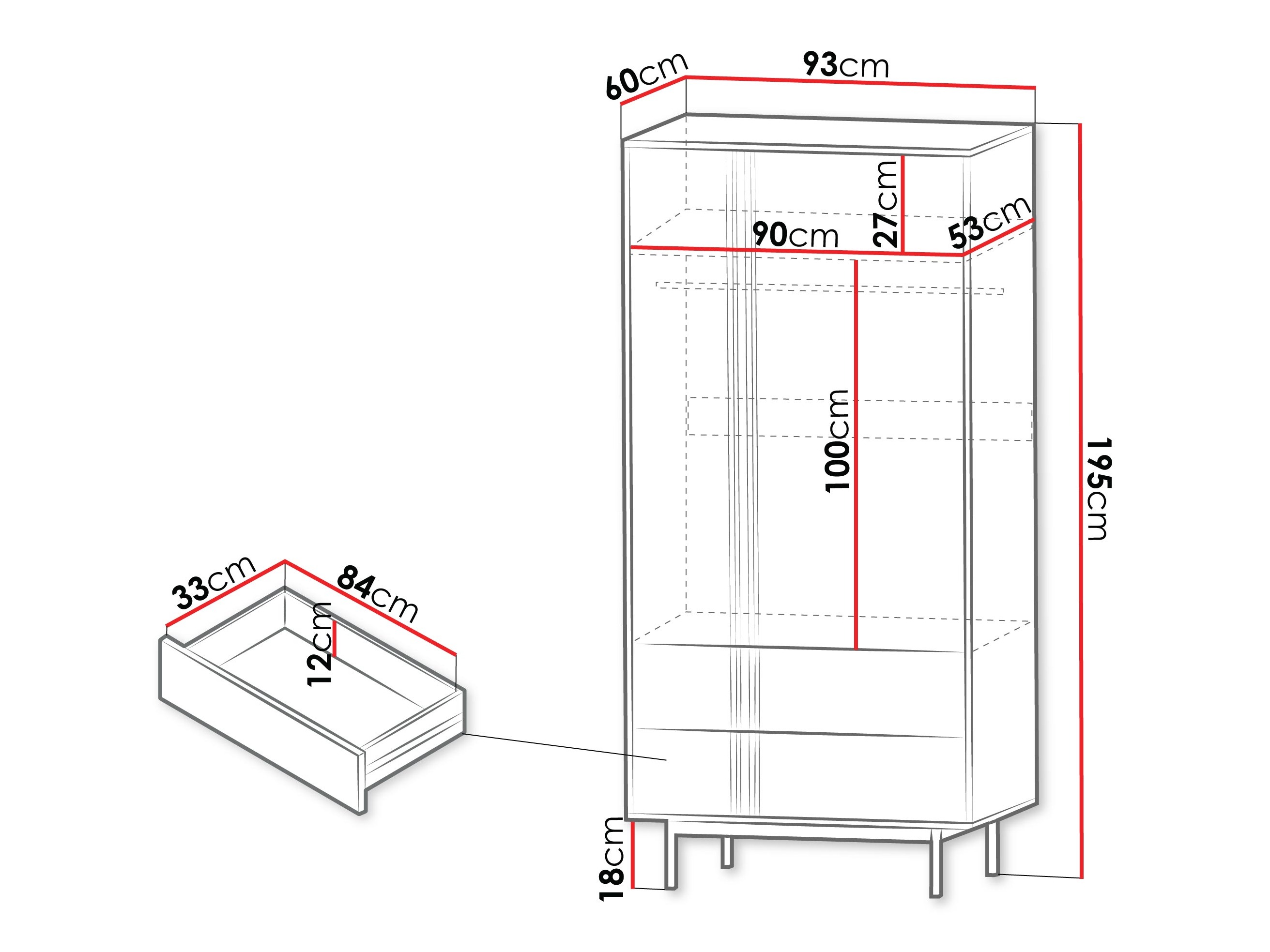 Riidekapp Levali 100 (Beež)