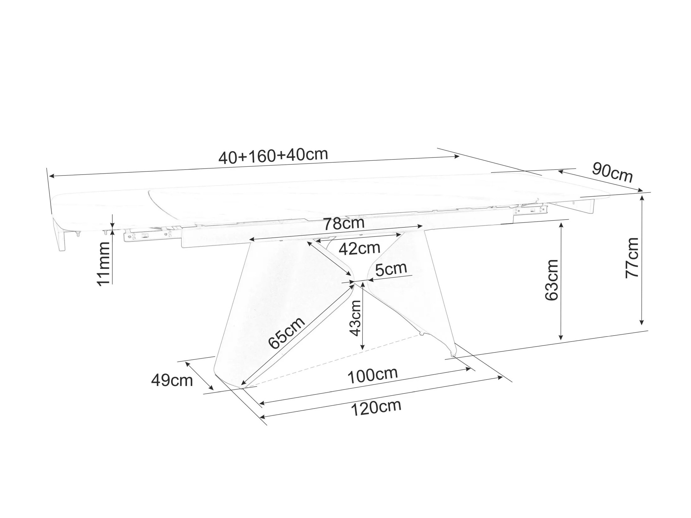 Laud Detroit 757 (Valge marmor + Must)