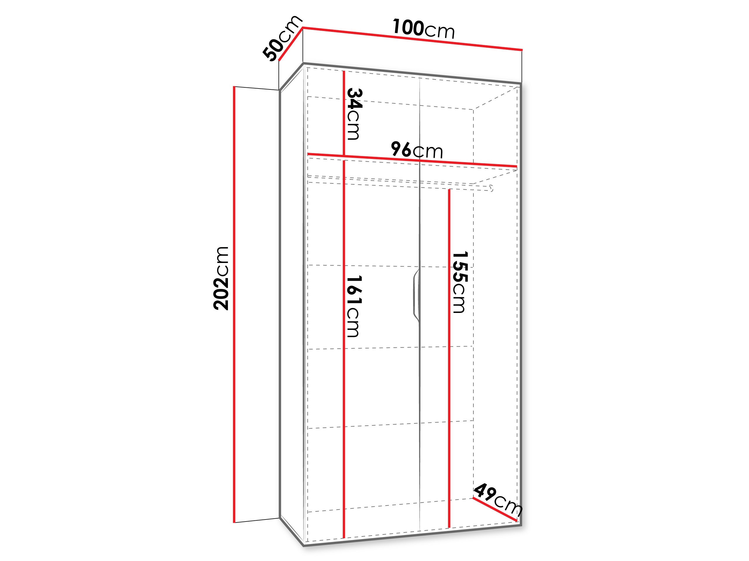 Riidekapp Hartford 510 (Valge)