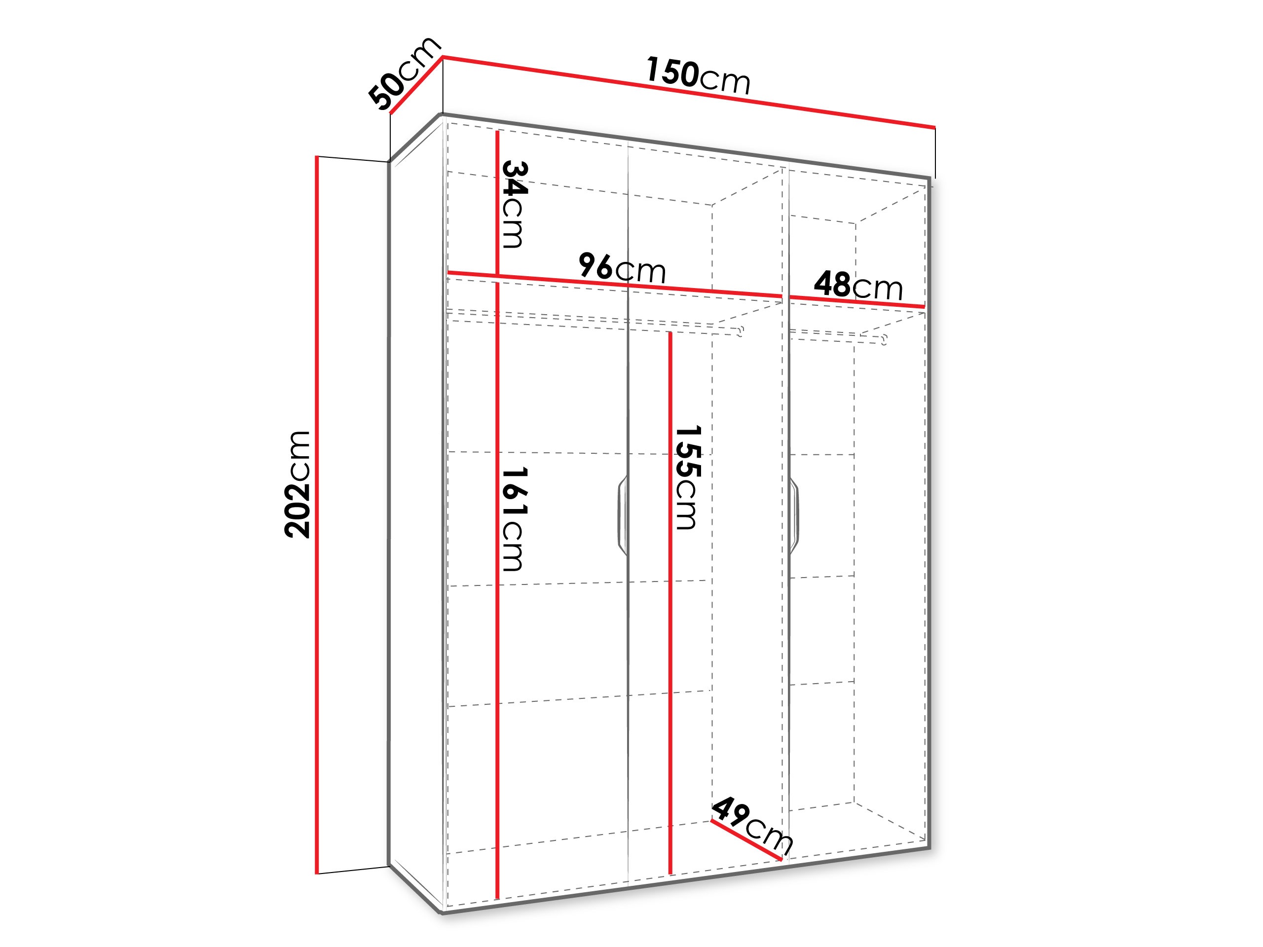 Riidekapp Hartford 511 (Valge)