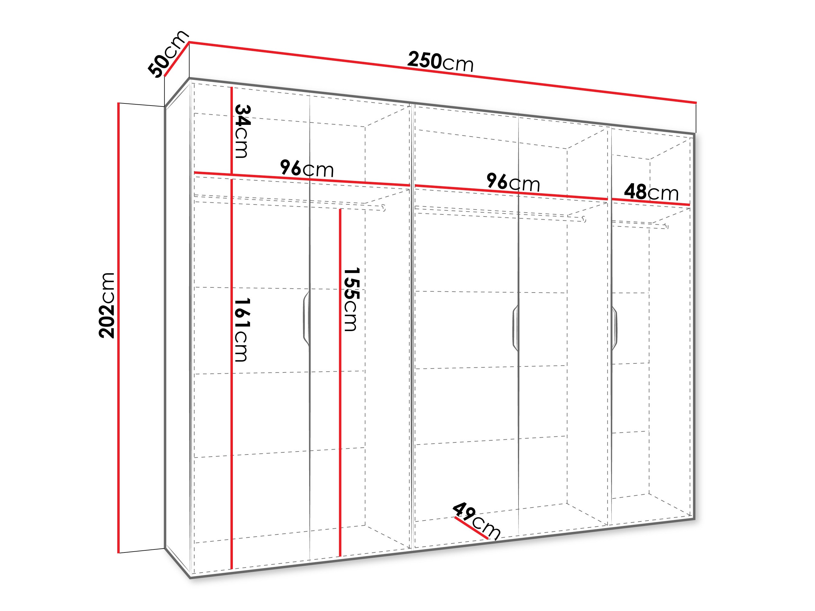 Riidekapp Hartford 515 (Valge)