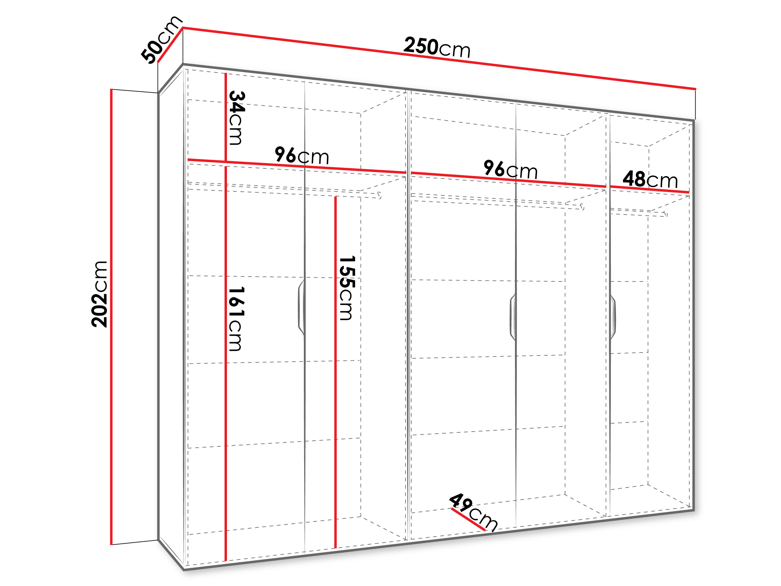Riidekapp Hartford 516 (Valge)