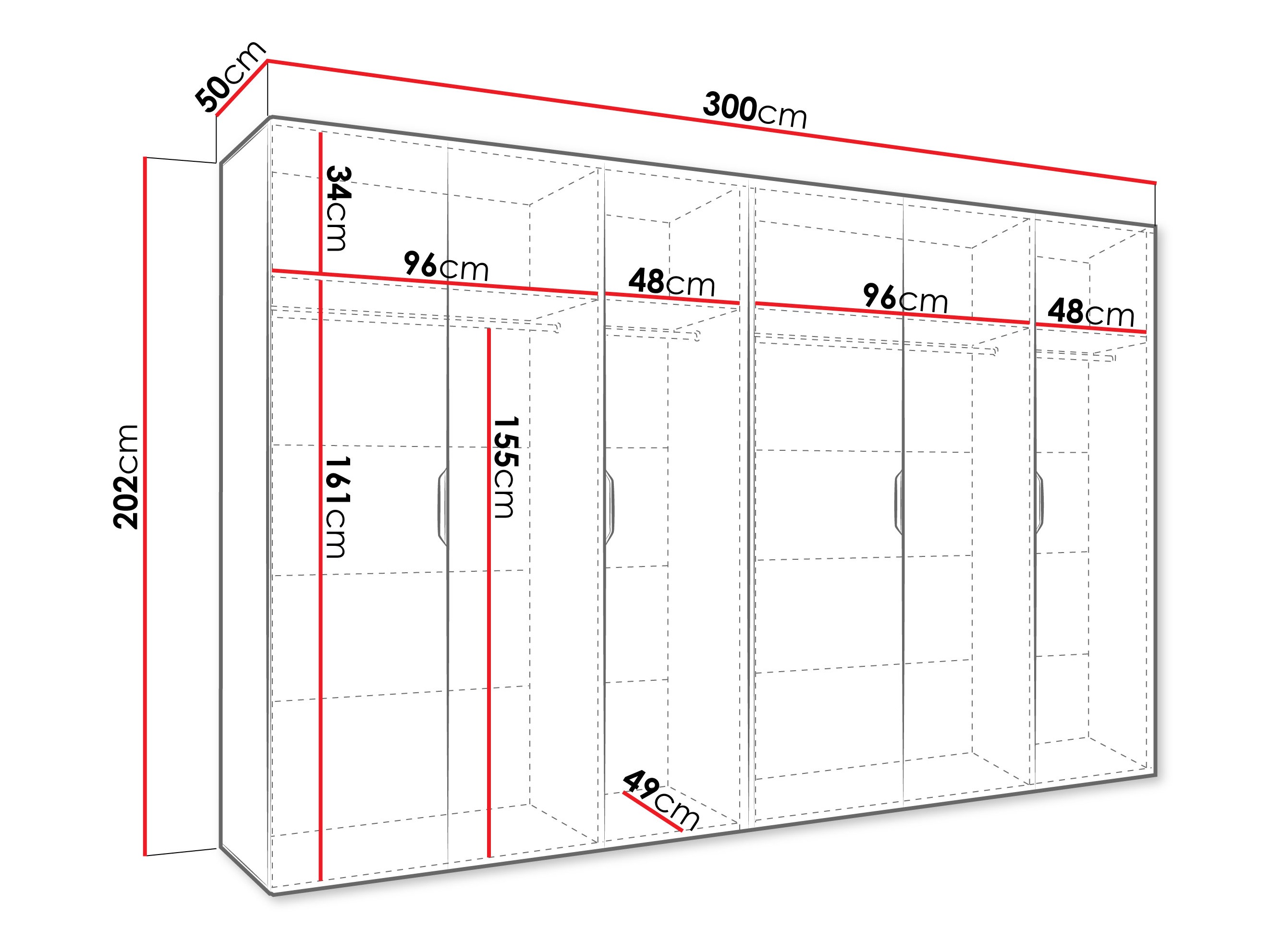 Riidekapp Hartford 517 (Valge)