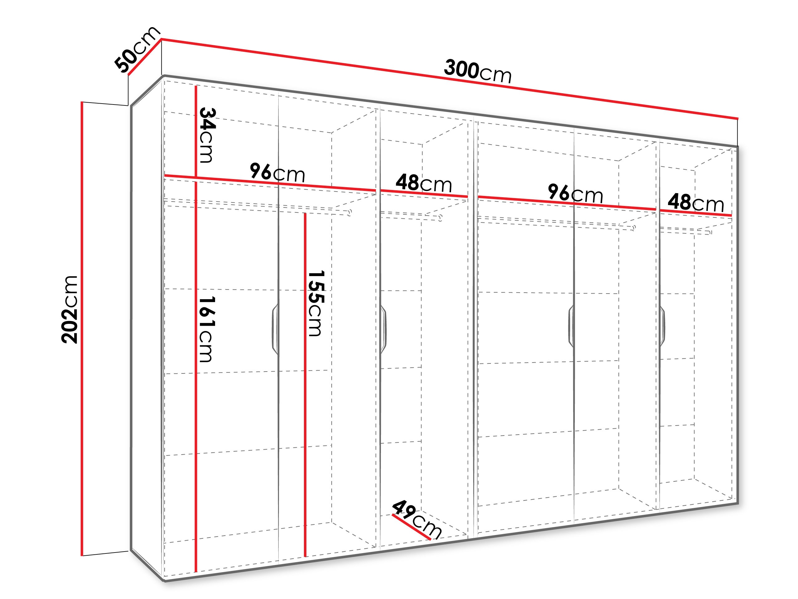 Riidekapp Hartford 518 (Must)