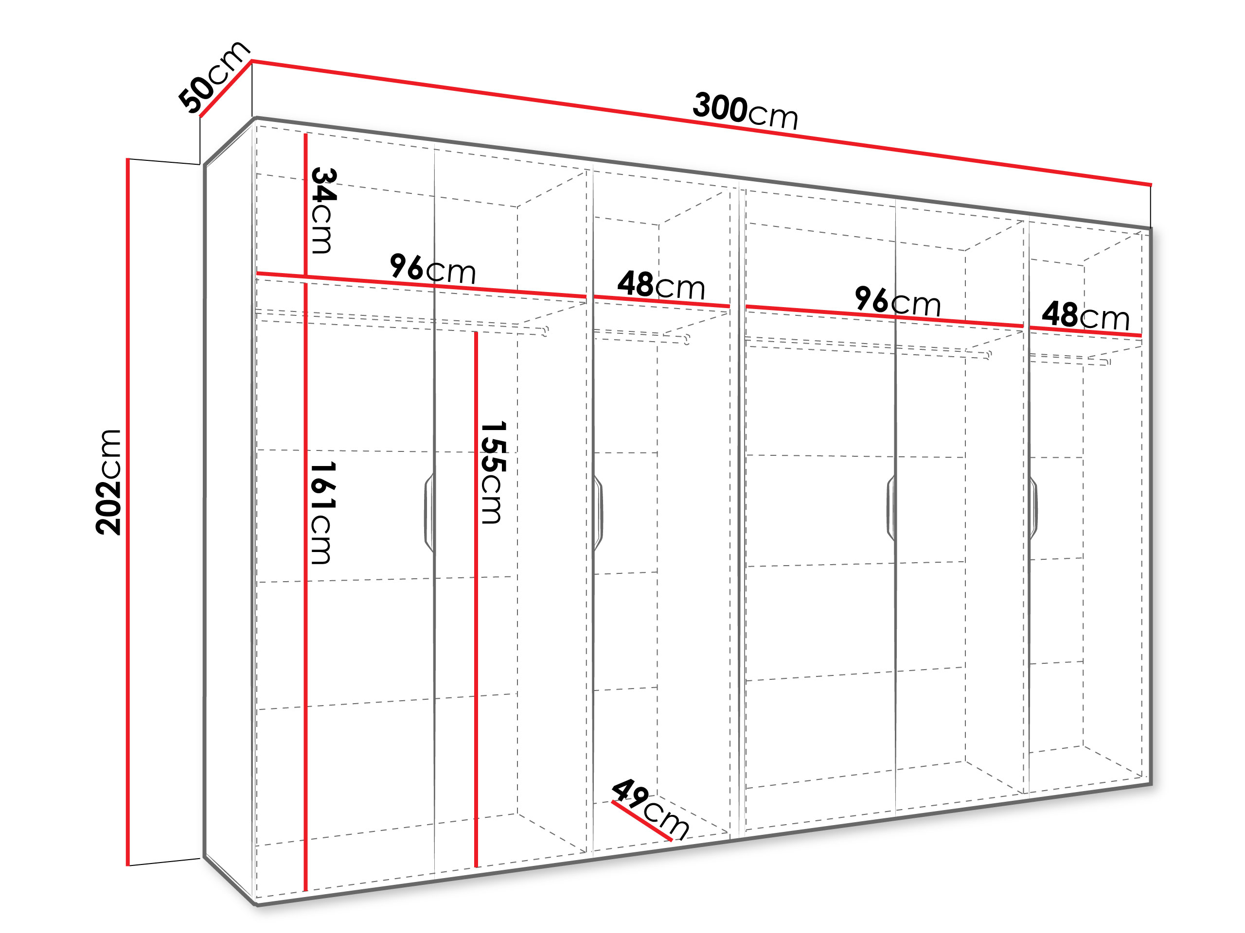 Riidekapp Hartford 518 (Valge)