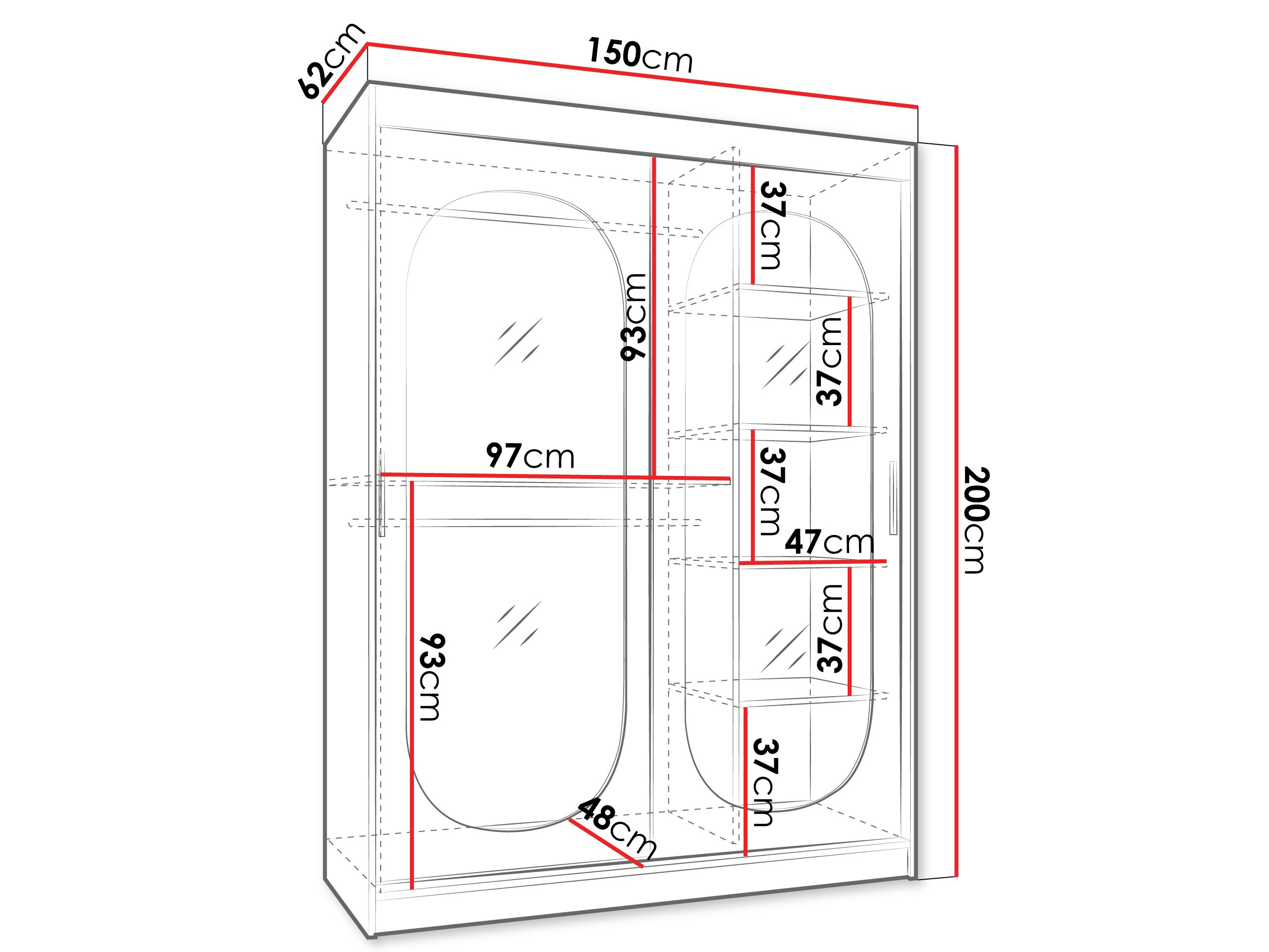 Riidekapp Hartford 519 (Must)