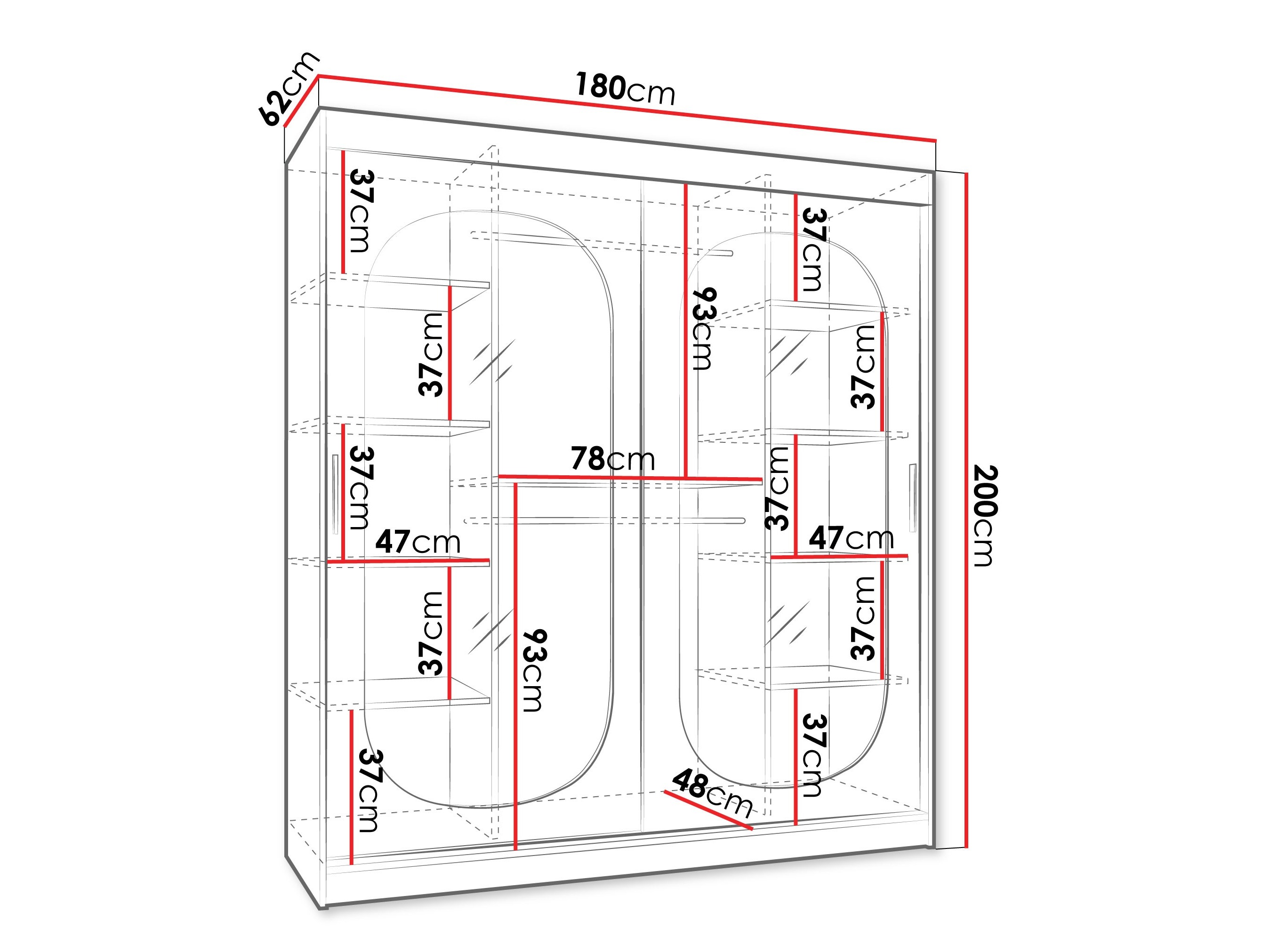 Riidekapp Hartford 520 (Must)