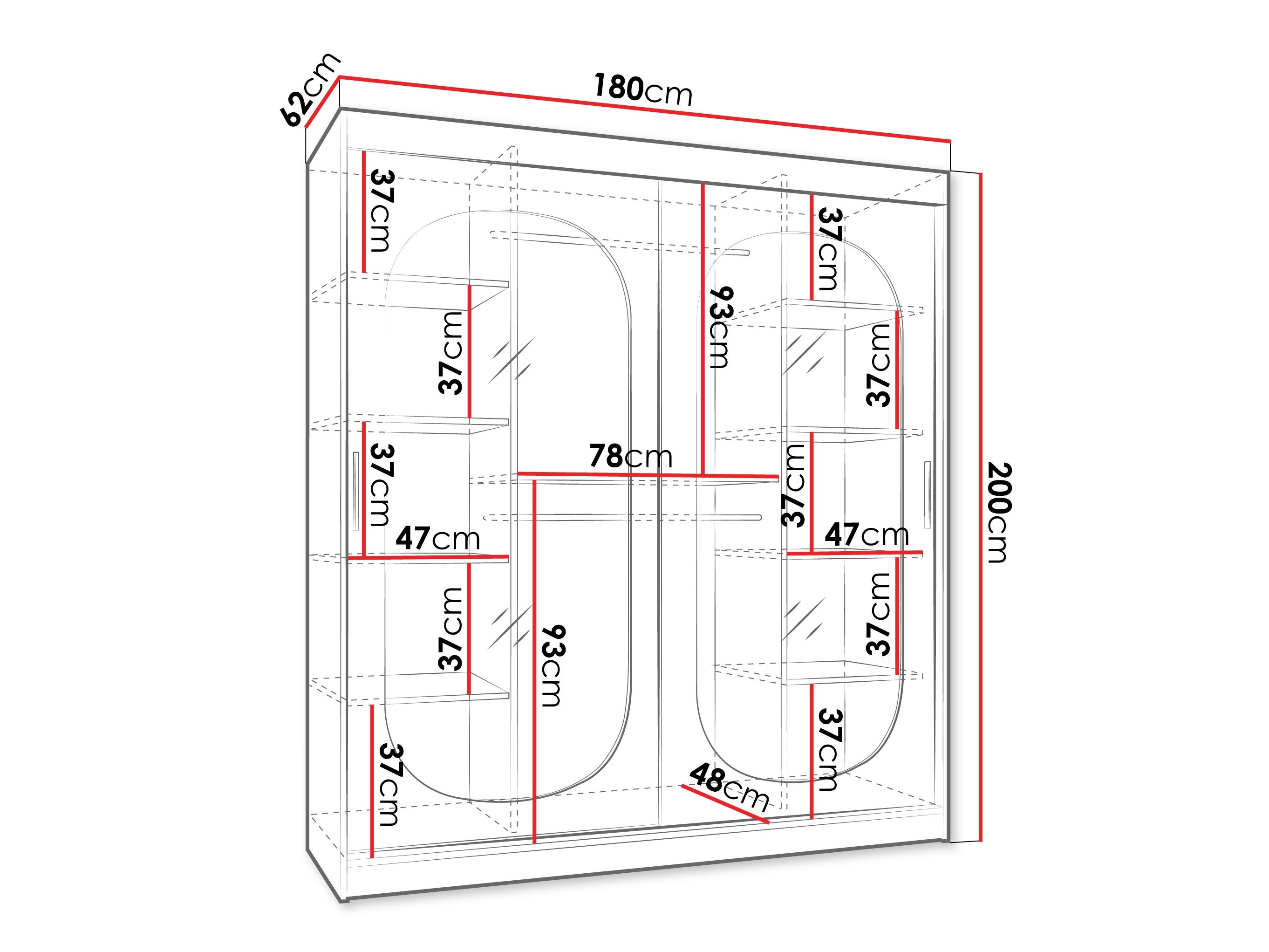 Riidekapp Hartford 520 (Must)
