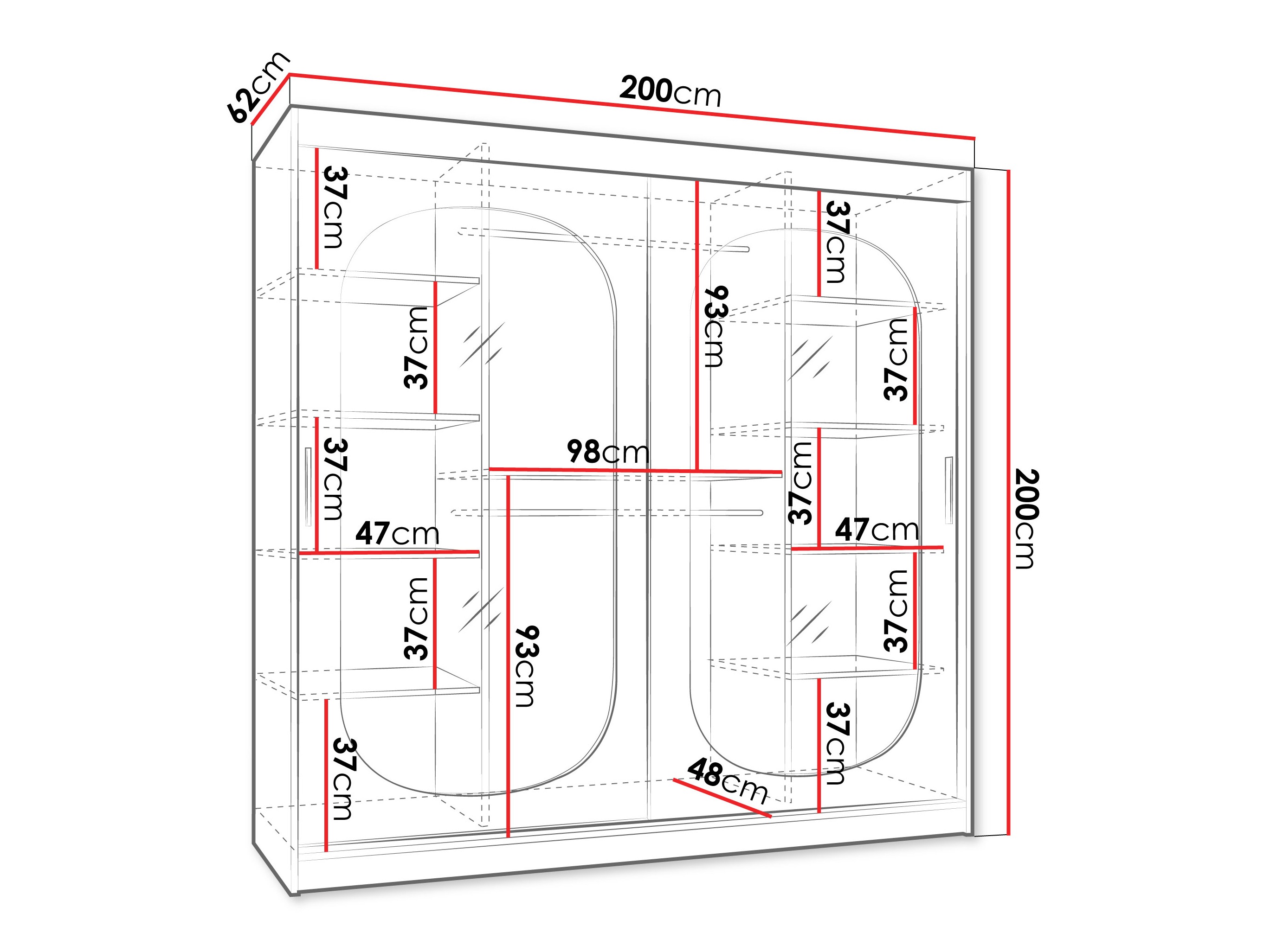 Riidekapp Hartford 521 (Must)