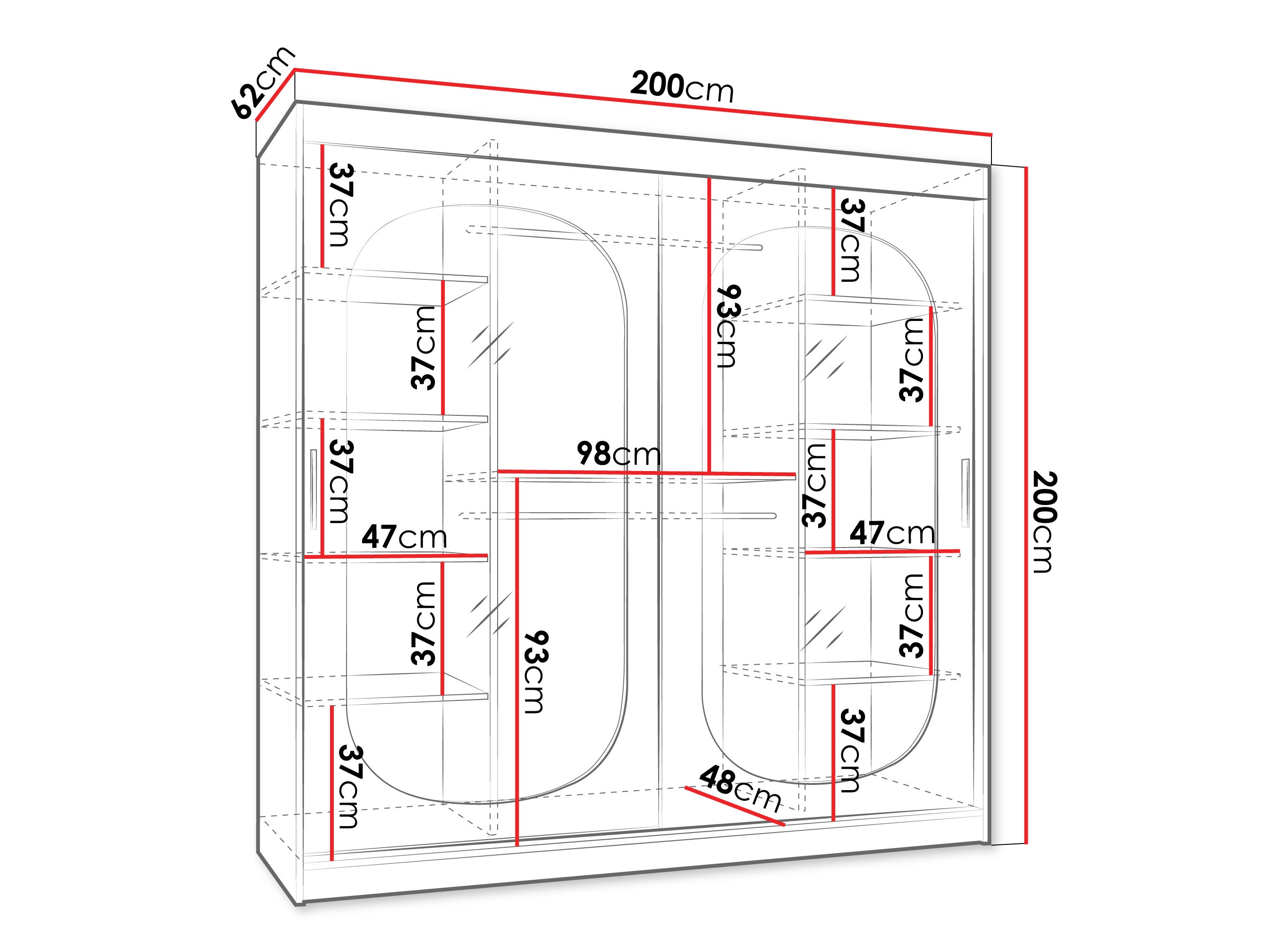 Riidekapp Hartford 521 (Must)