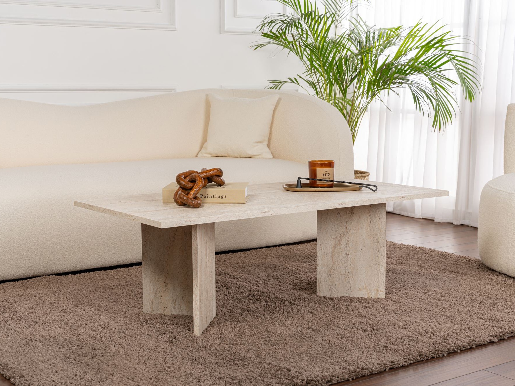 Diivanilaud Novato 132 (Hele travertiin)