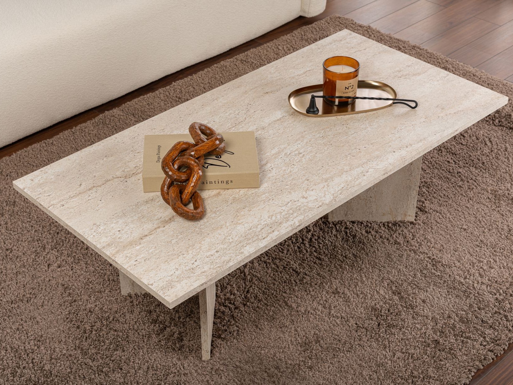 Diivanilaud Novato 132 (Hele travertiin)