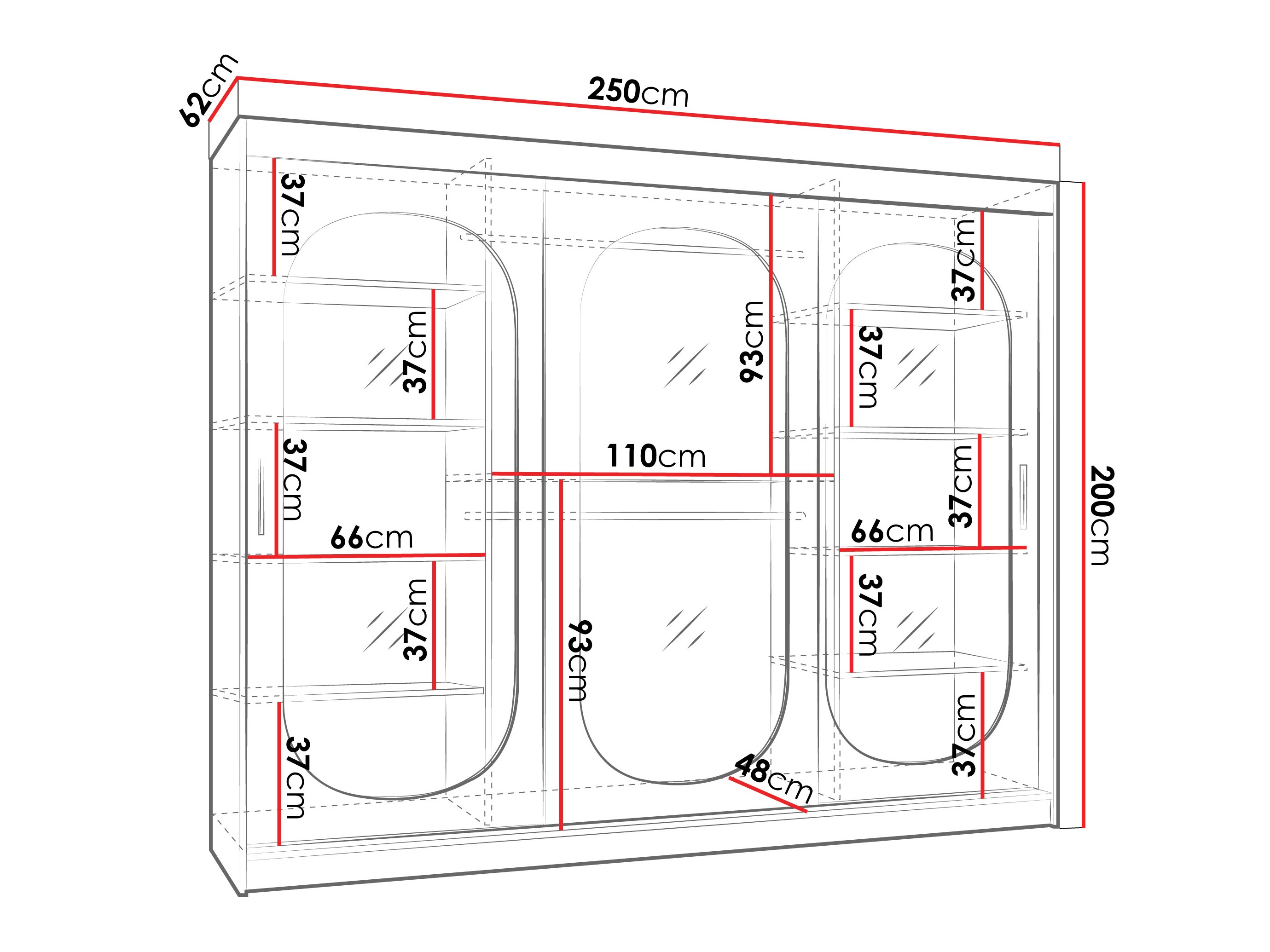Riidekapp Hartford 522 (Must)