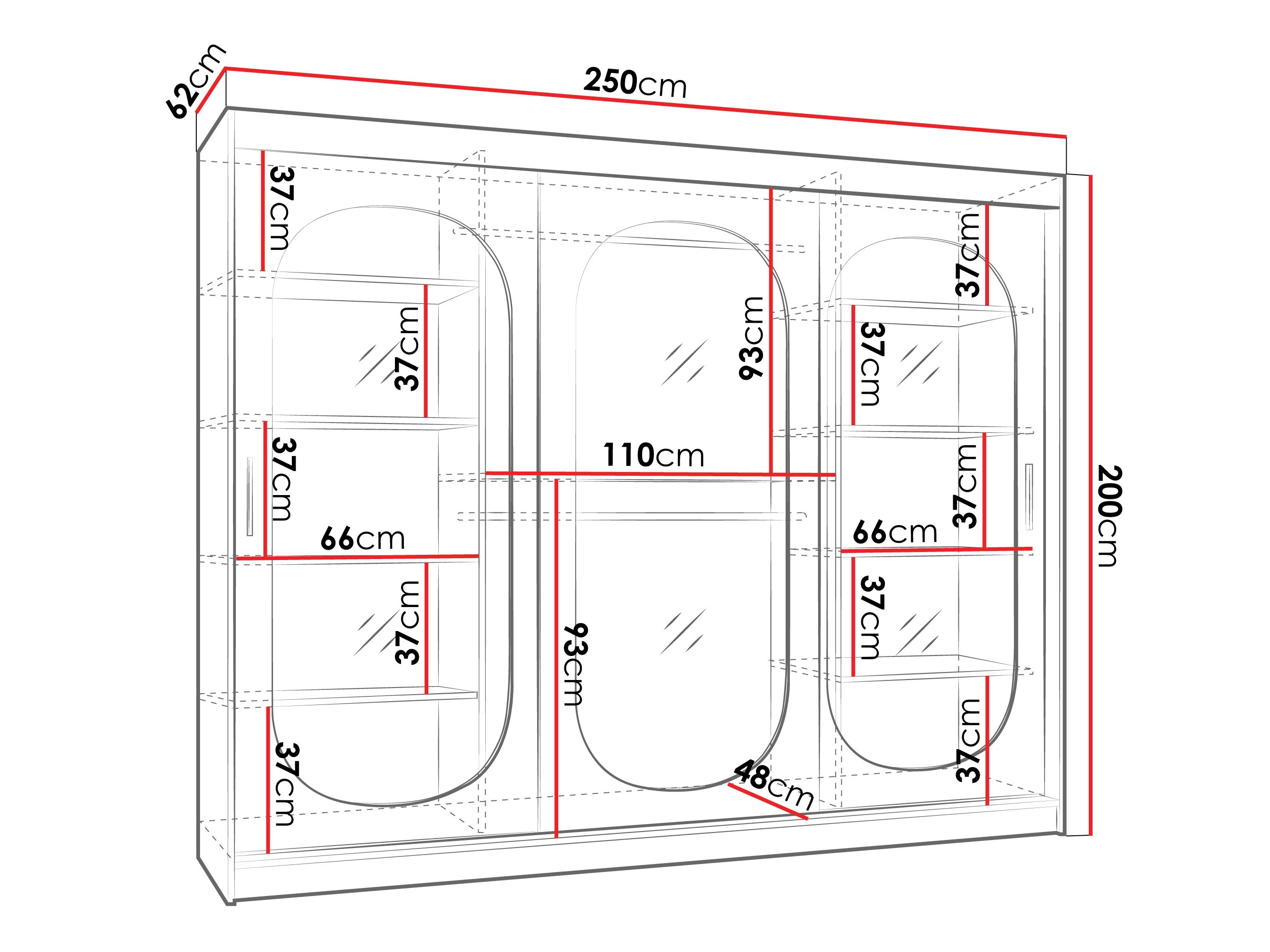 Riidekapp Hartford 522 (Must)