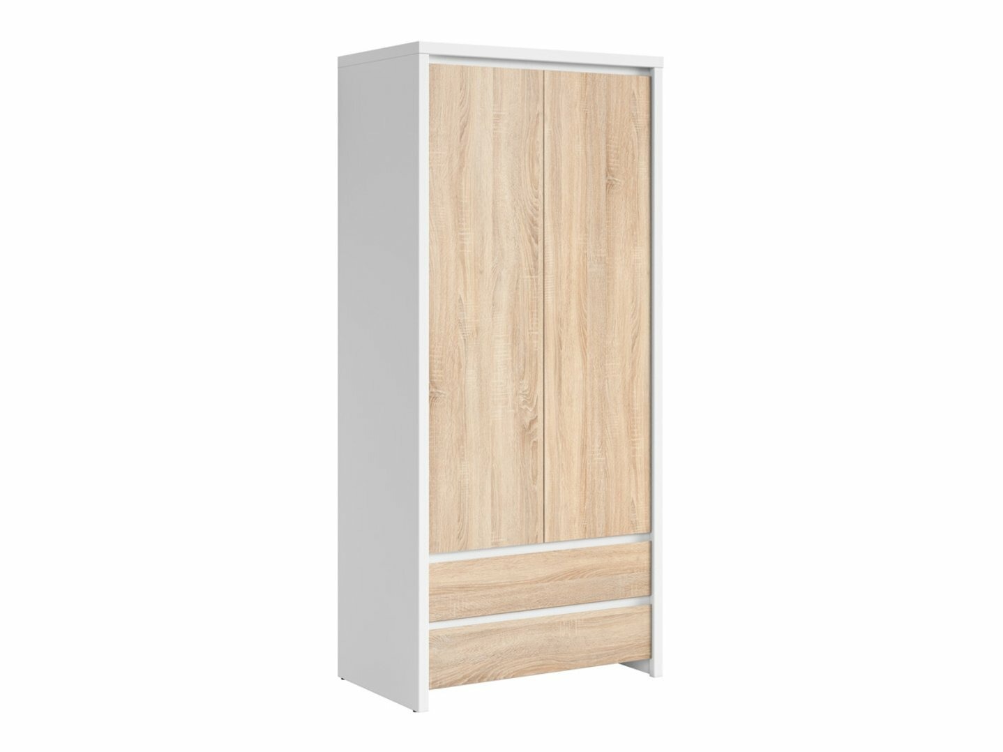 Riidekapp Nolroma 117 (Valge + Sonoma tamm)