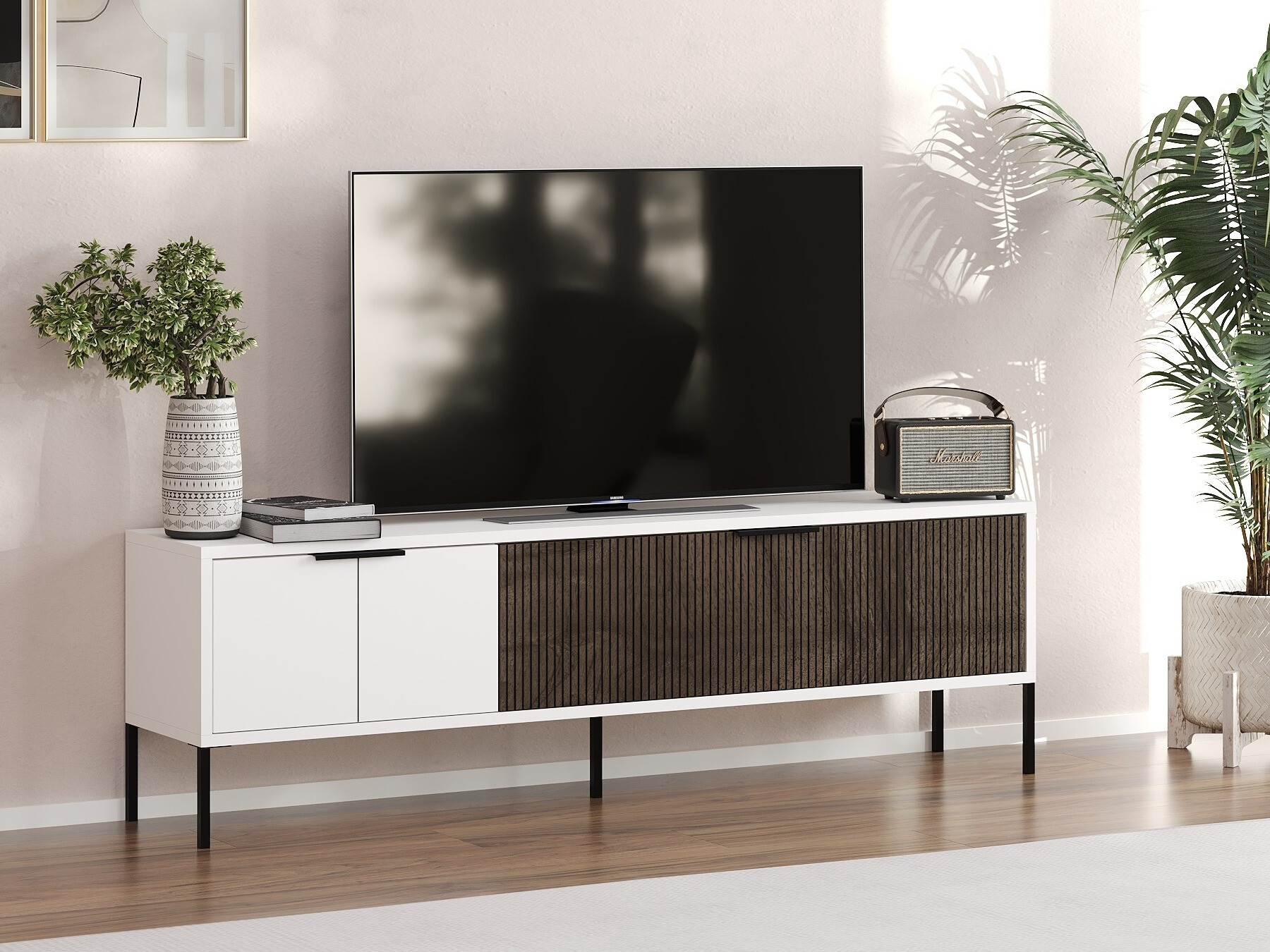 TV-alus Kailua 2550 (Valge + Pähkel)
