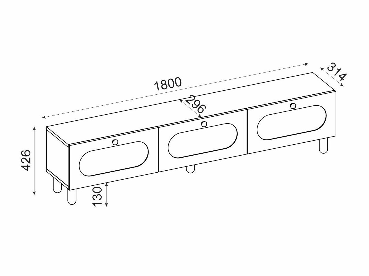 TV-alus Kailua 2554 (Valge)