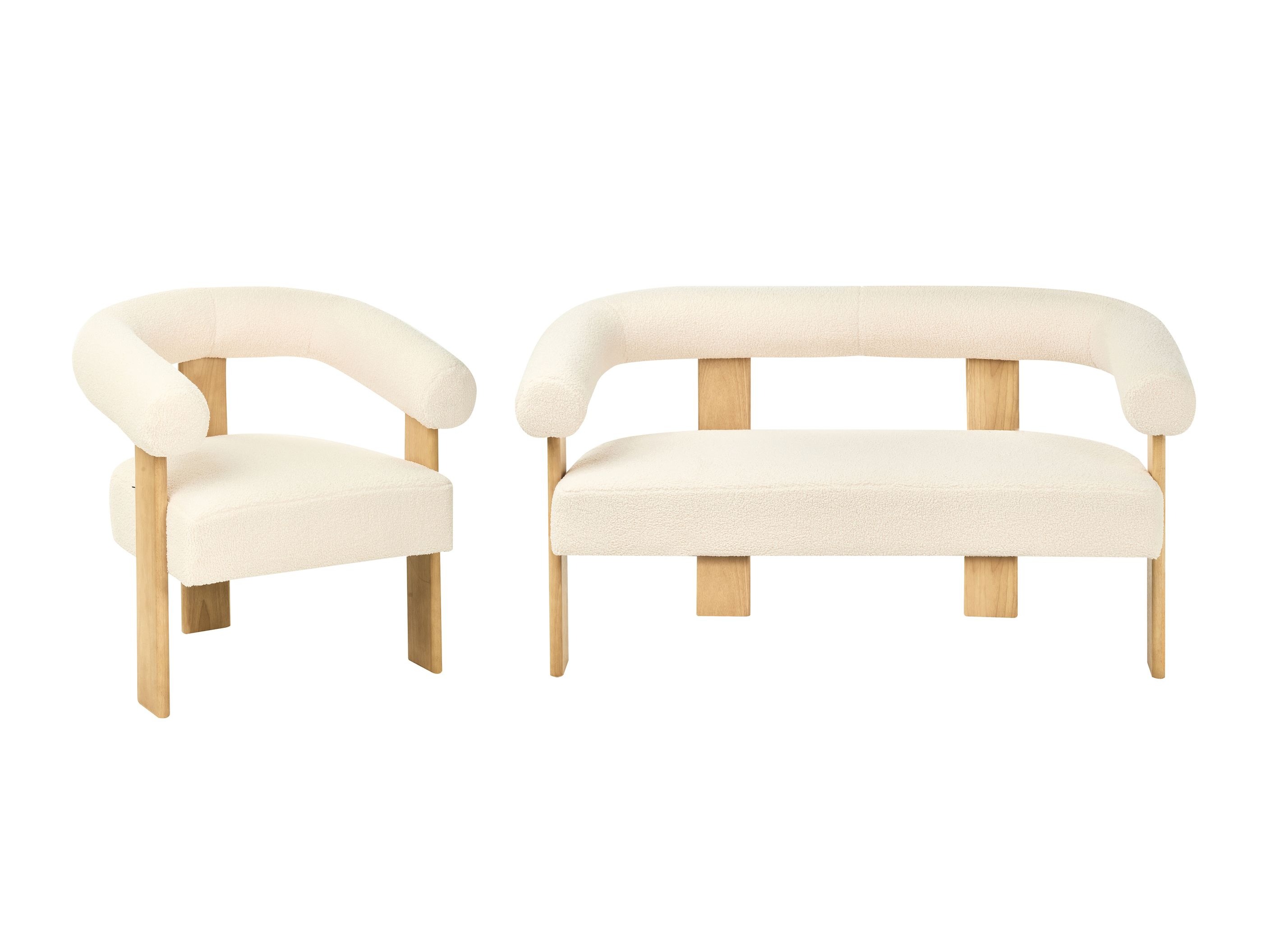 Pehme mööbli komplekt Berwyn 2710 (Valge + Ere puit)