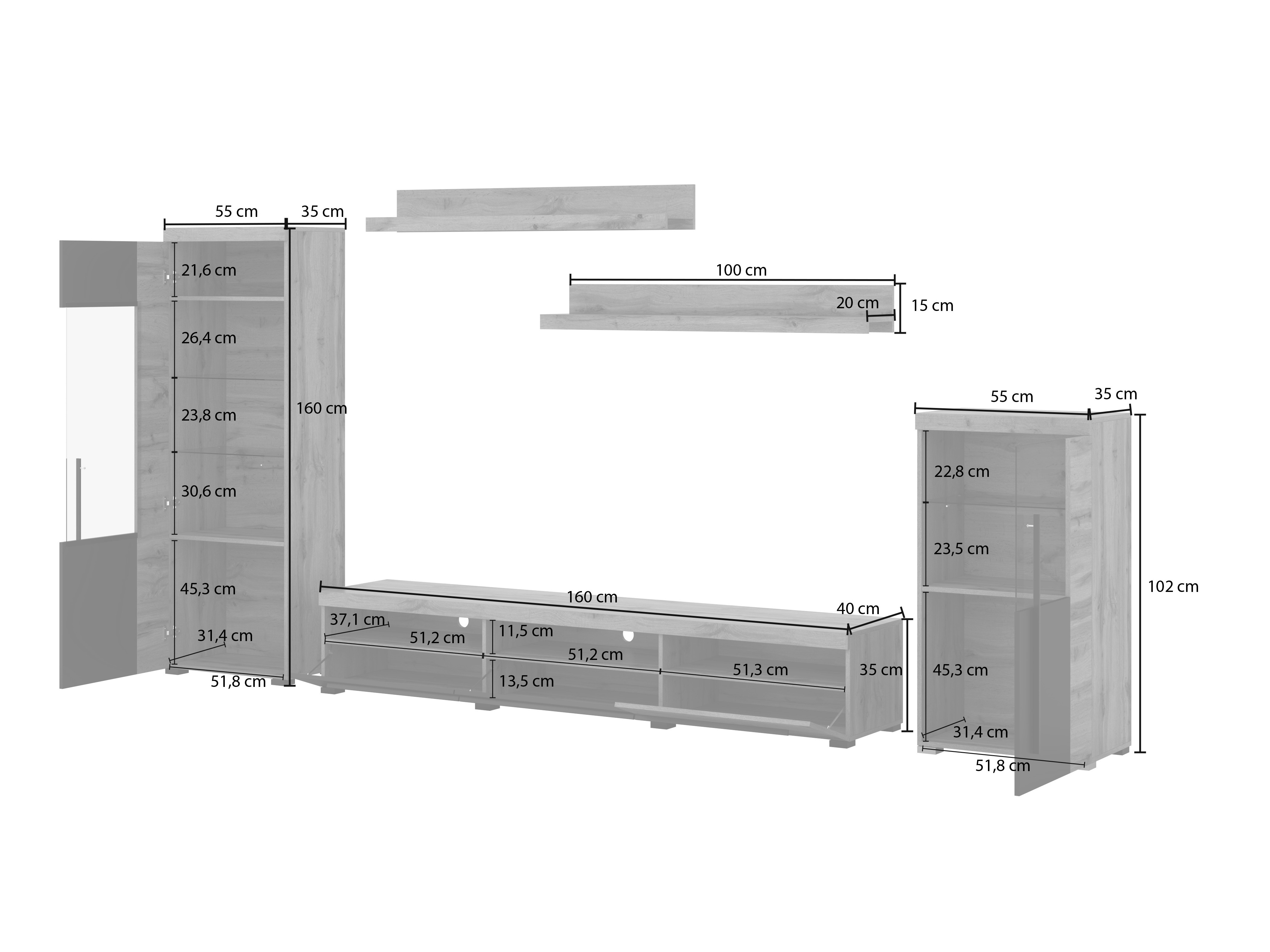 Elutoa komplekt Sorciro 103 (Must + Wotani tamm)